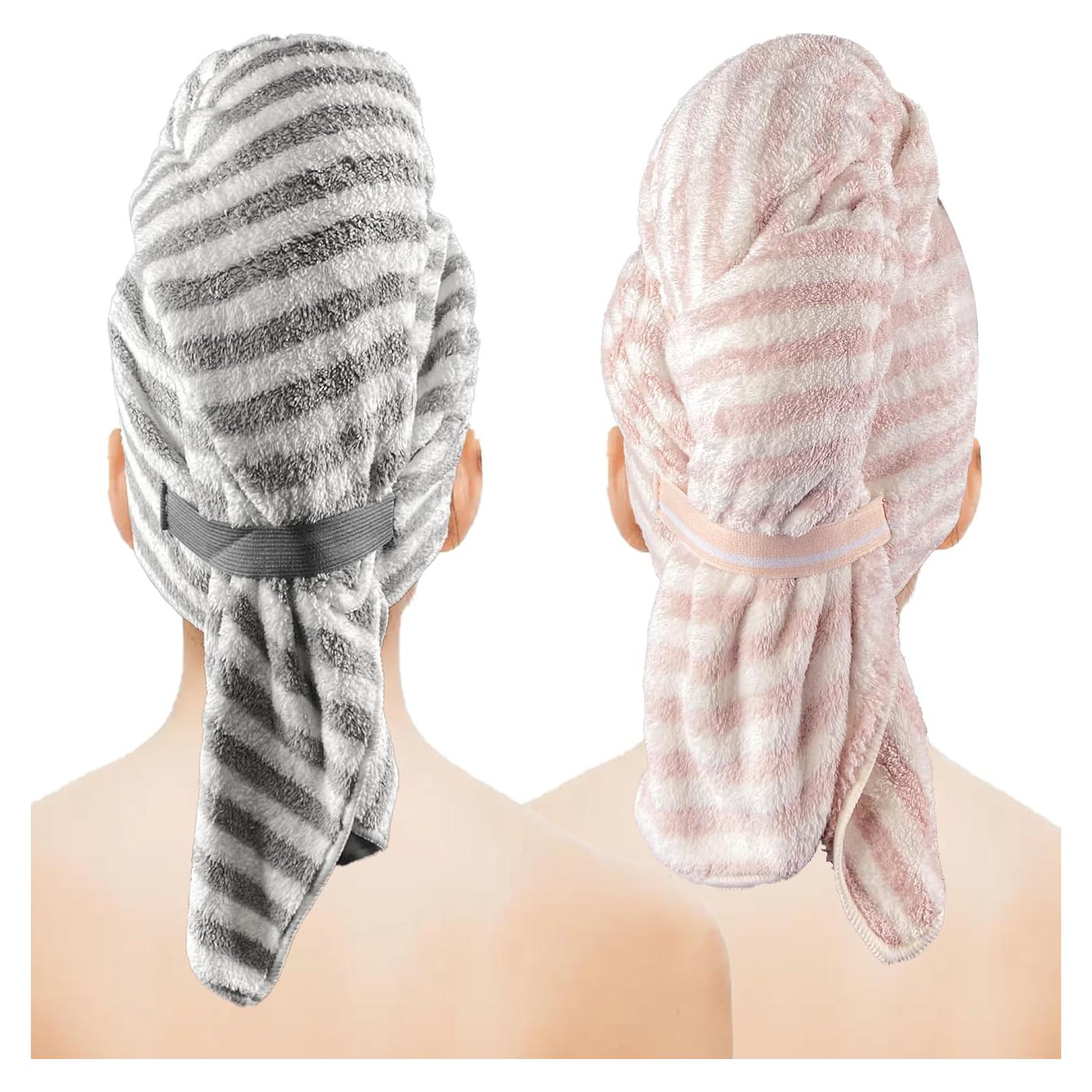 Toallas de Microfibra Bsofter para Cabello - 2 Paquetes Extra Grandes