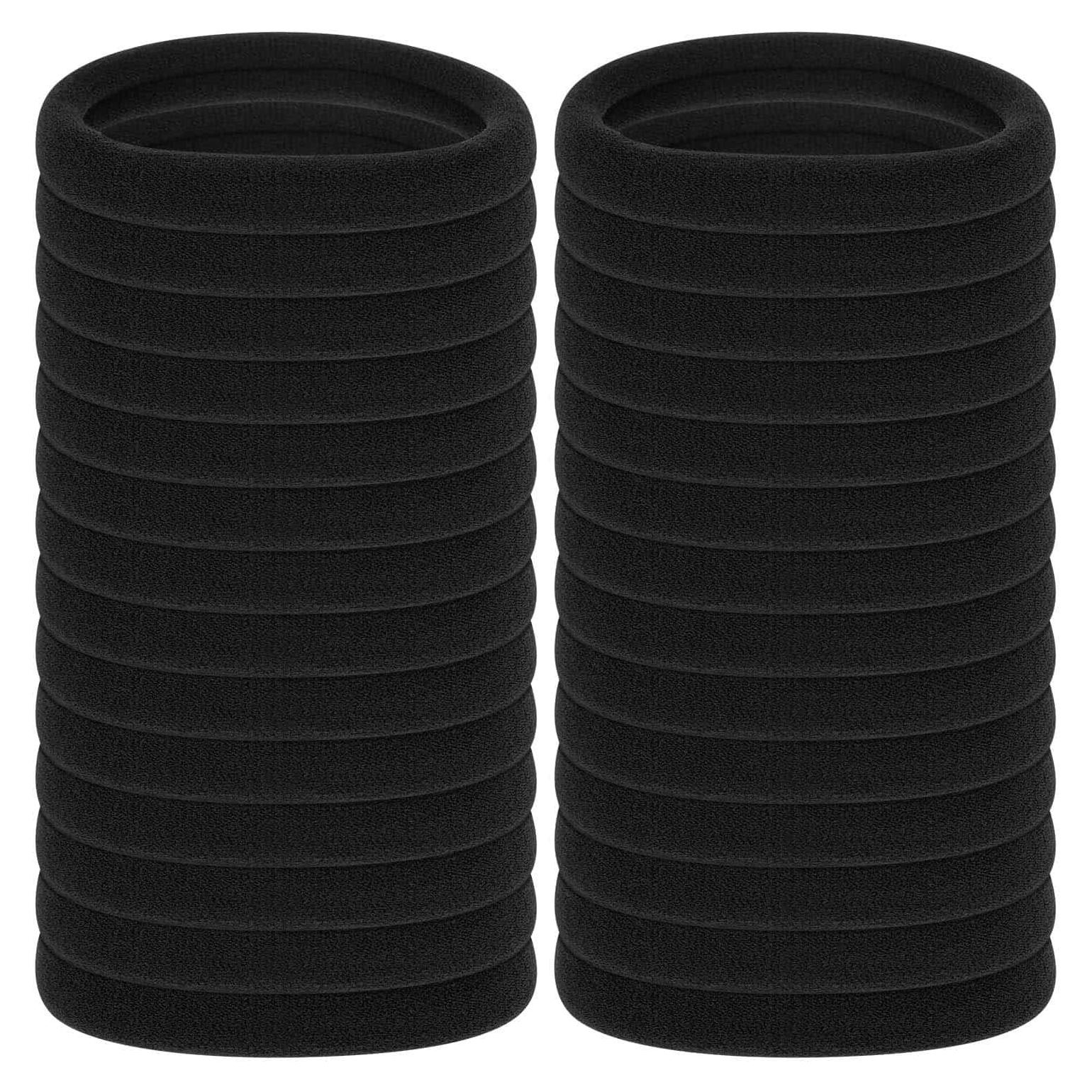 Anezus 50 Gomas para el Cabello Negras Gruesas 5cm