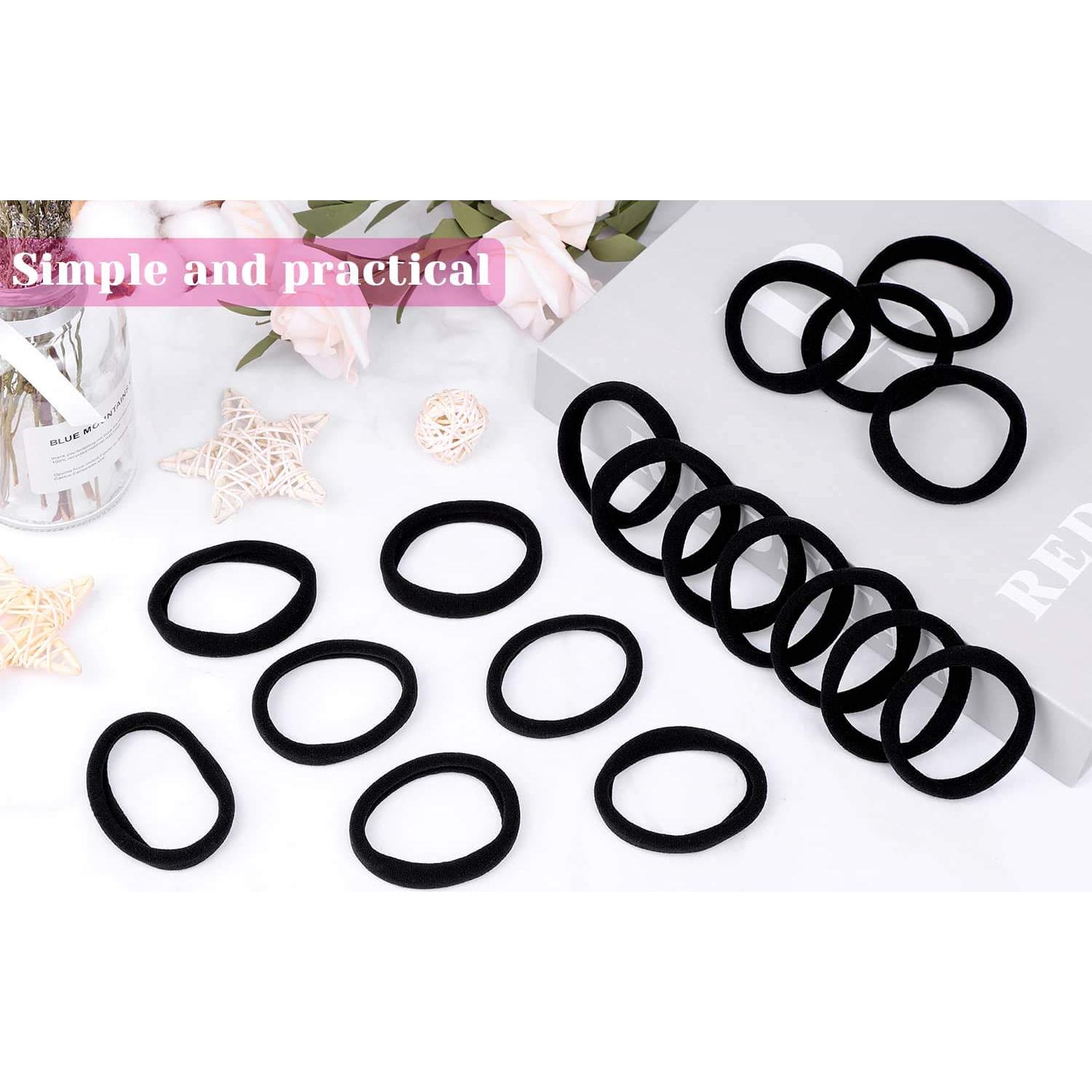 Anezus 50 Gomas para el Cabello Negras Gruesas 5cm