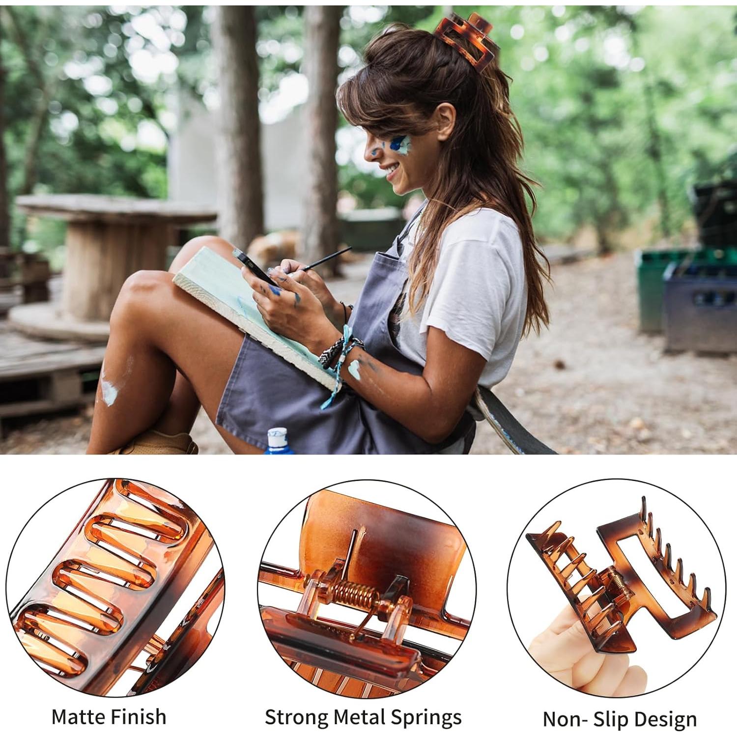 Clip para Cabello Mediano Sisiaipu - 6 Paquetes Ámbar 8.89 cm