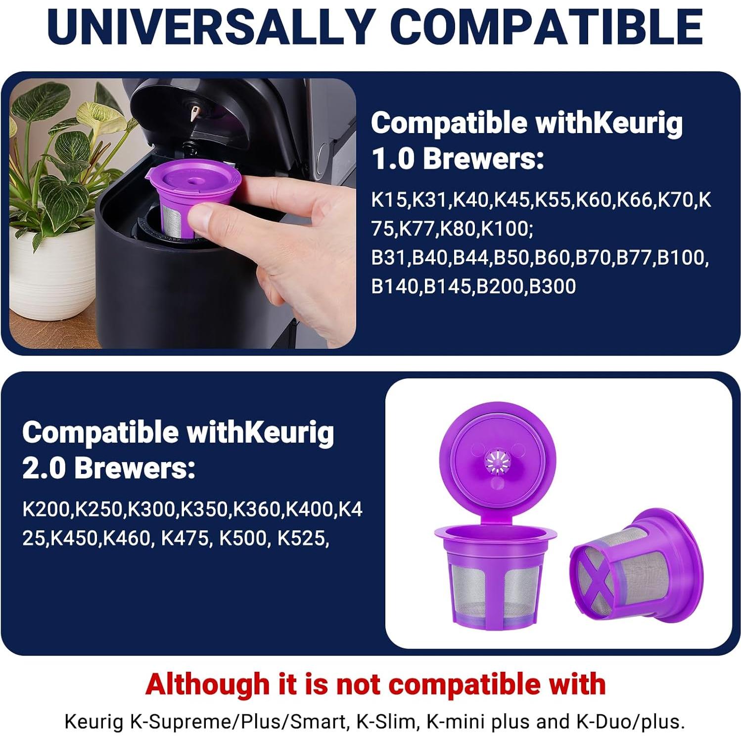 Filtros de café reutilizables Sanyedou para Keurig 1.0 y 2.0 - 4 unidades