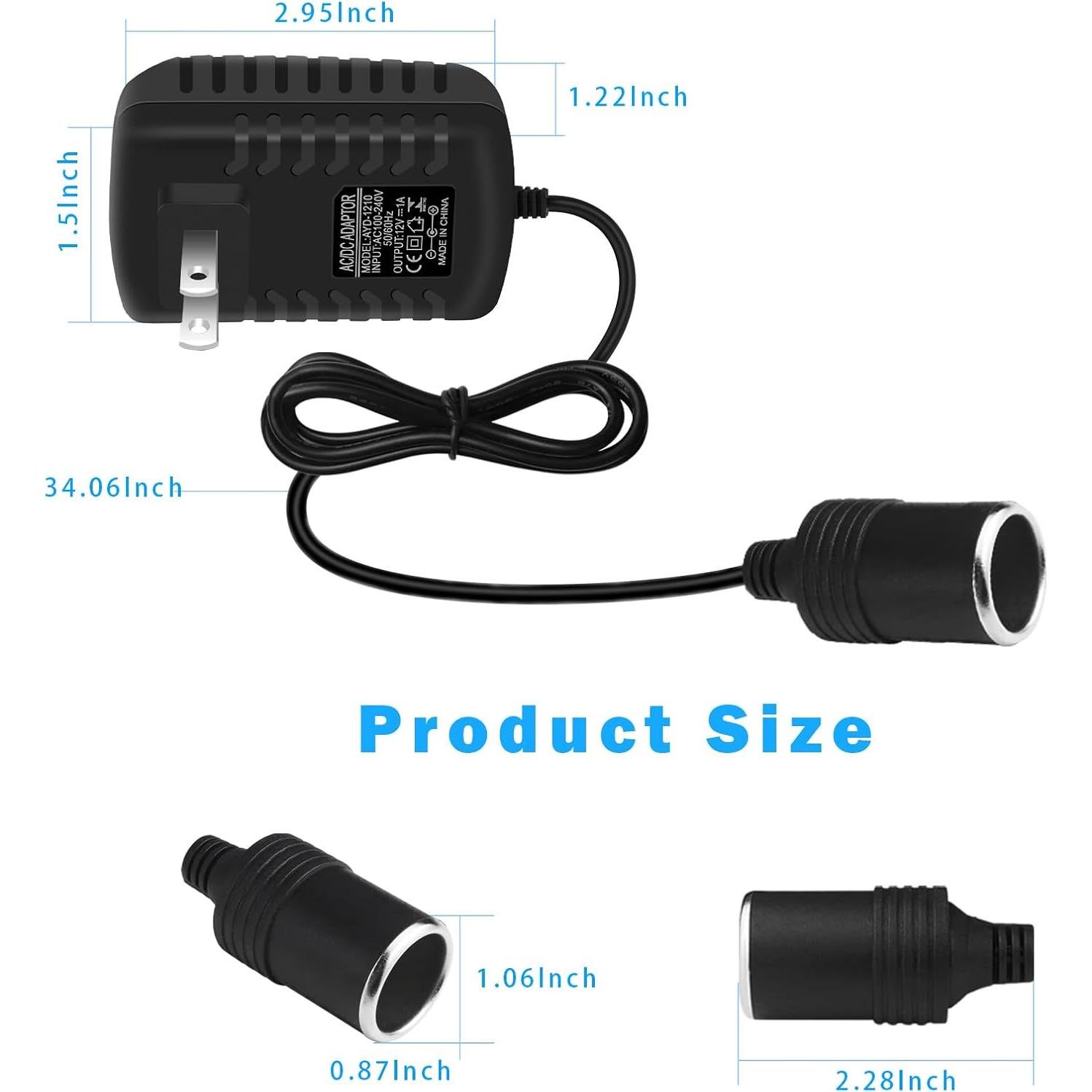 Adaptador de CA a CC 12V 1A 12W inShareplus para Coche
