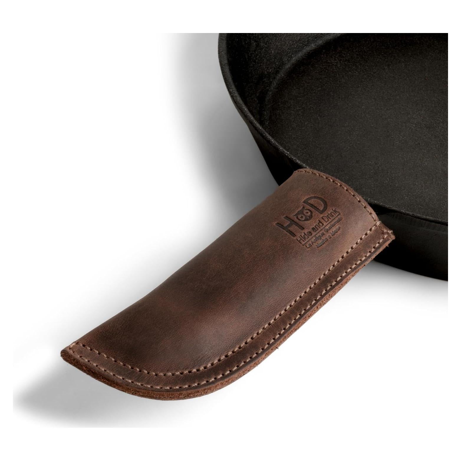 Protector de Mango de Cuero Hide & Drink Marrón Bourbon 13.97 cm