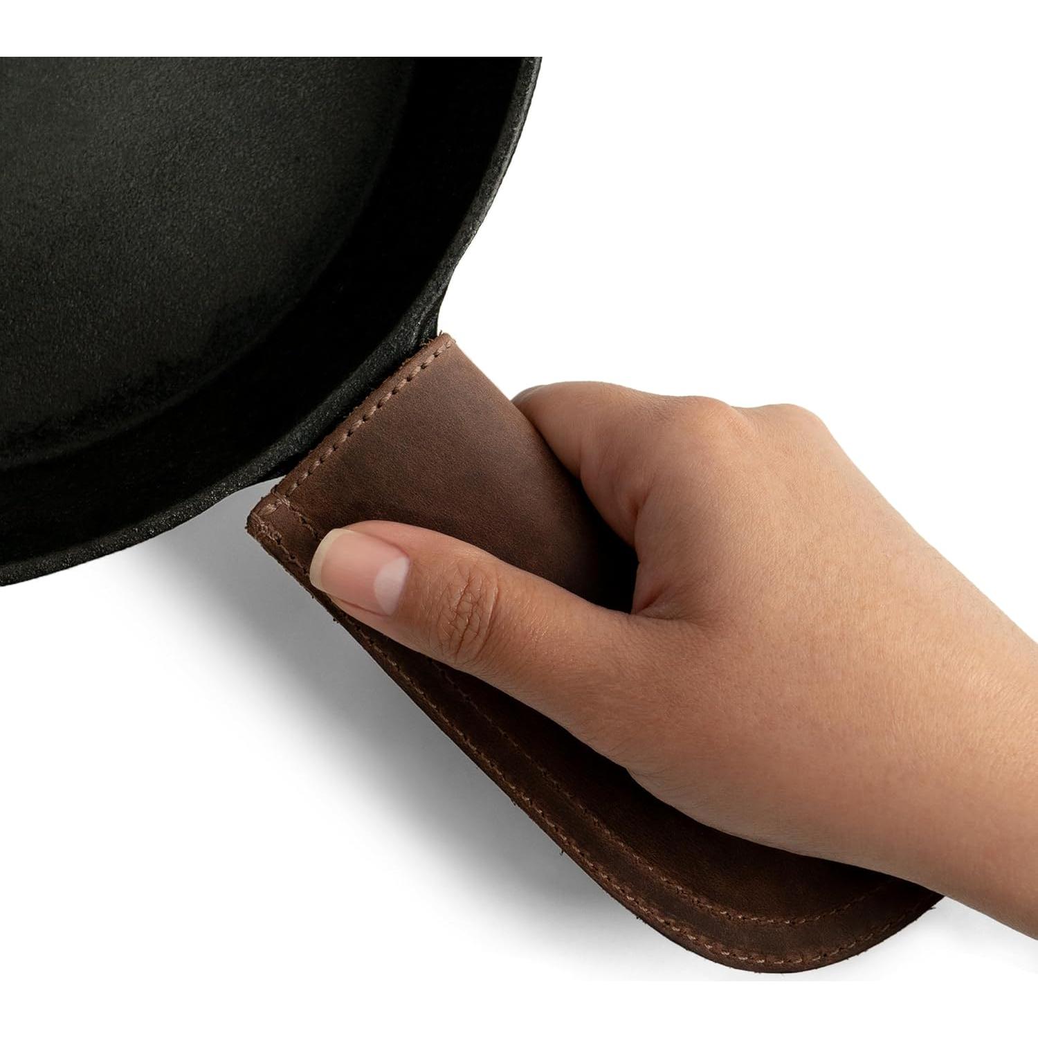 Protector de Mango de Cuero Hide & Drink Marrón Bourbon 13.97 cm