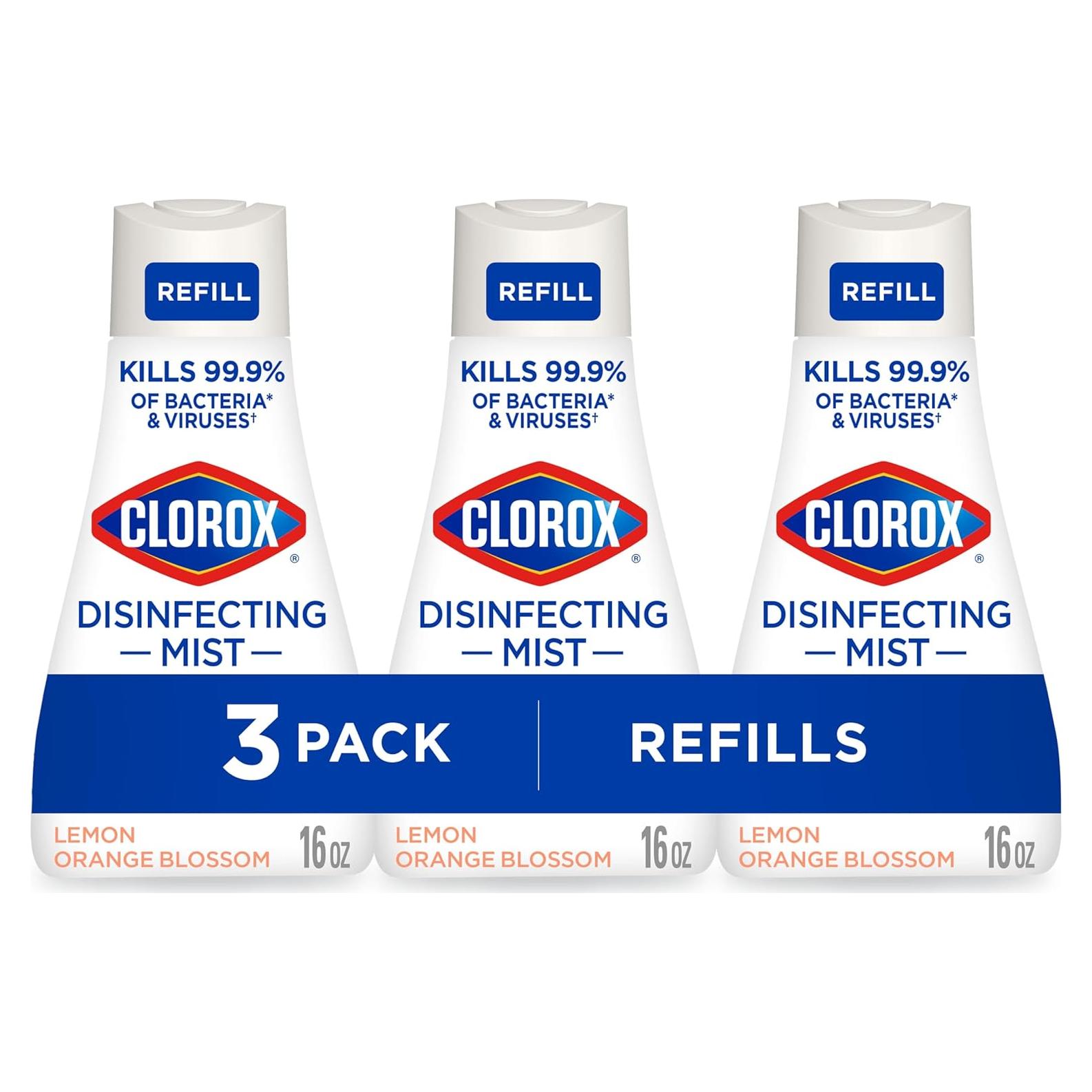 Clorox Mist Desinfectante Recarga 3x473ml Flor Naranja Limón