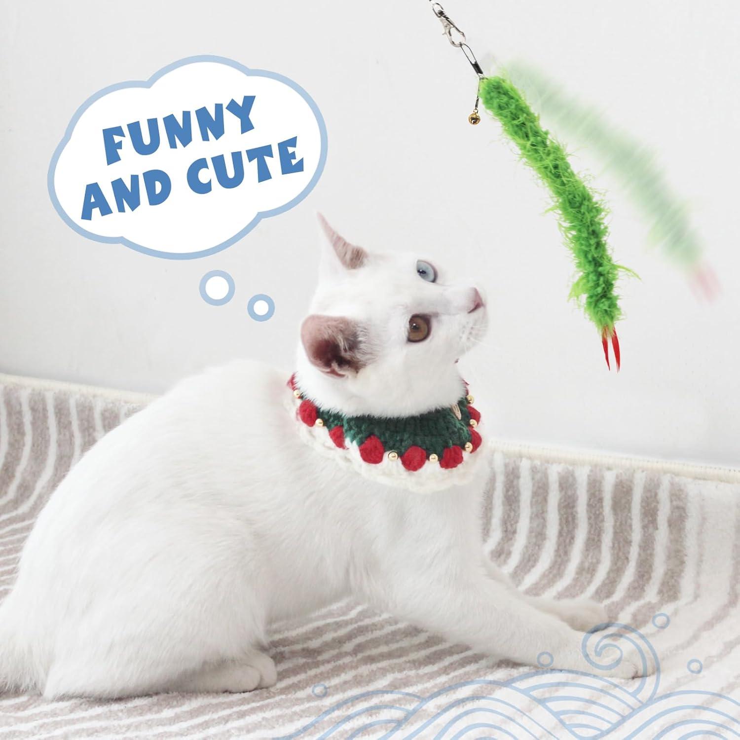 Juguete Interactivo para Gatos SONGWAY - Varita Retráctil y 6 Gusanos