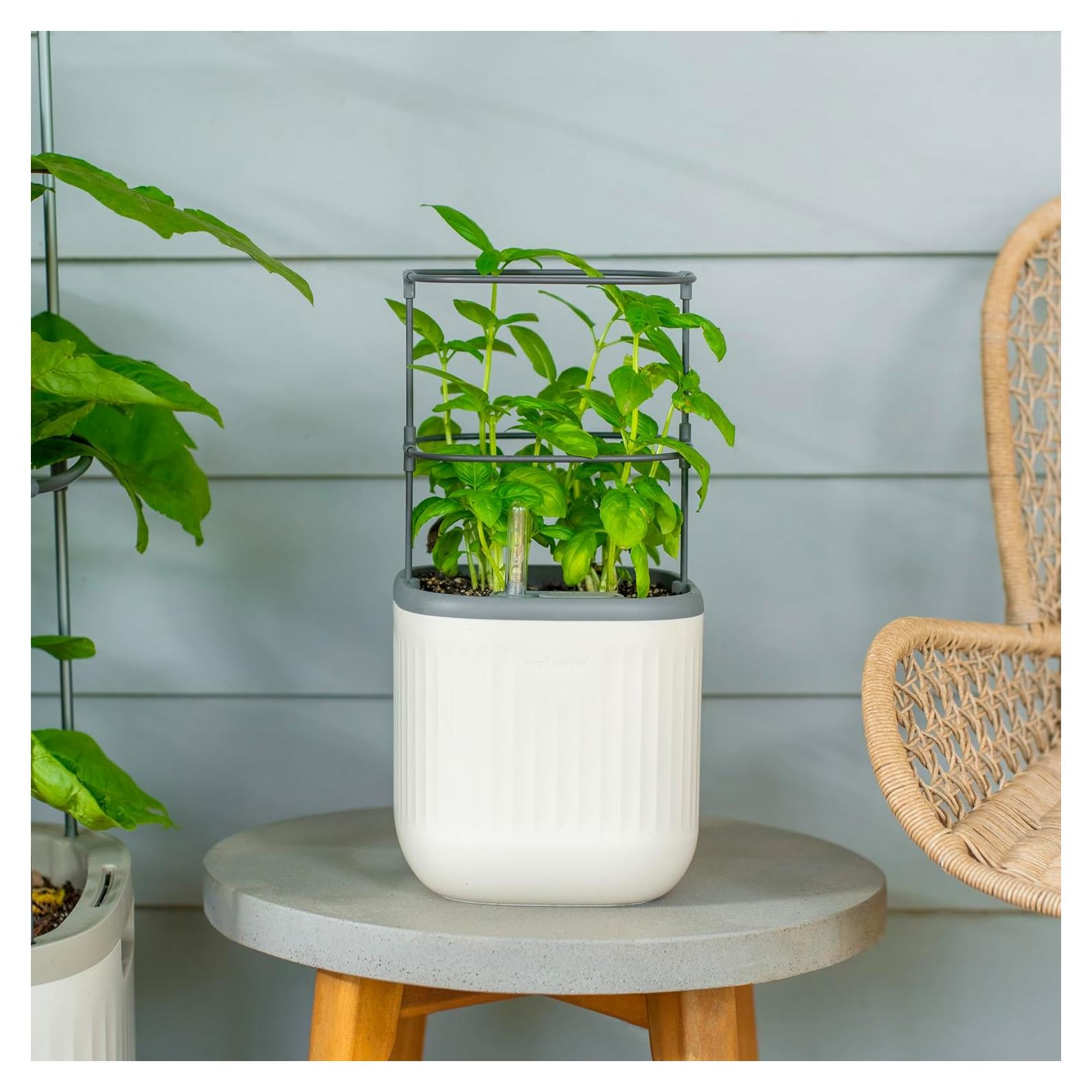 Maceta de Autorriego Vego Jardín 1.1L Blanco Crema