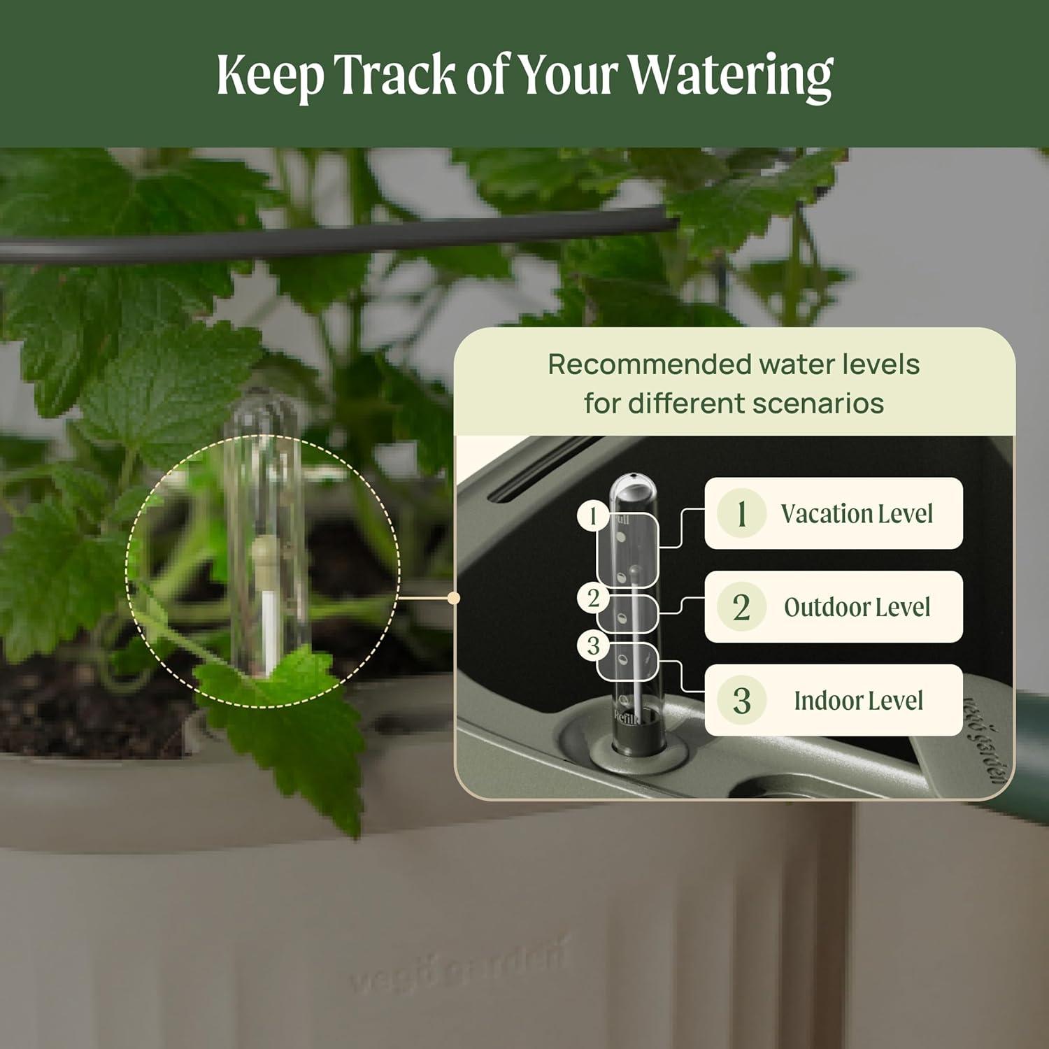 Maceta de Autorriego Vego Jardín 1.1L Blanco Crema