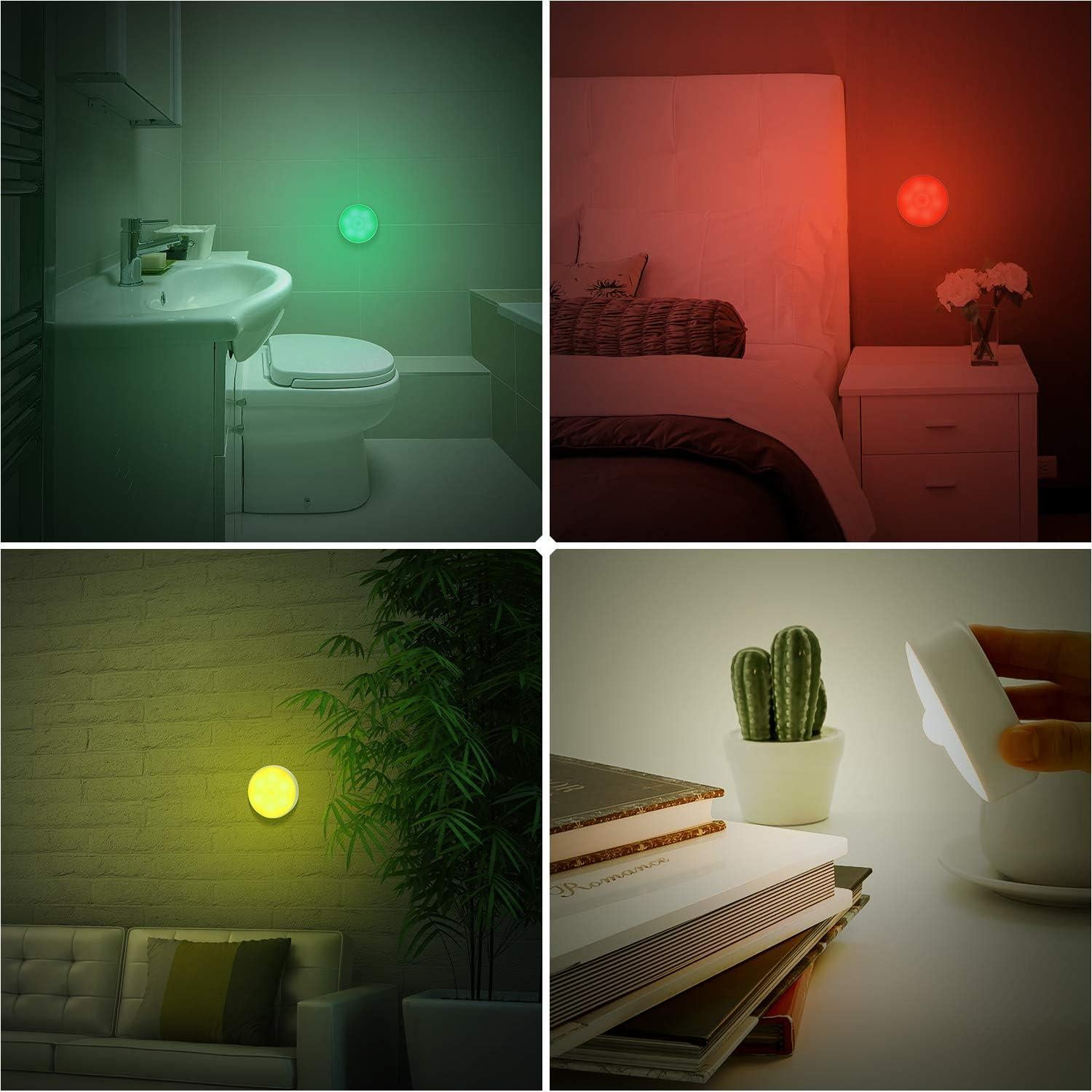 Sensor de Movimiento Luz Nocturna LED Recargable USB 8 Colores