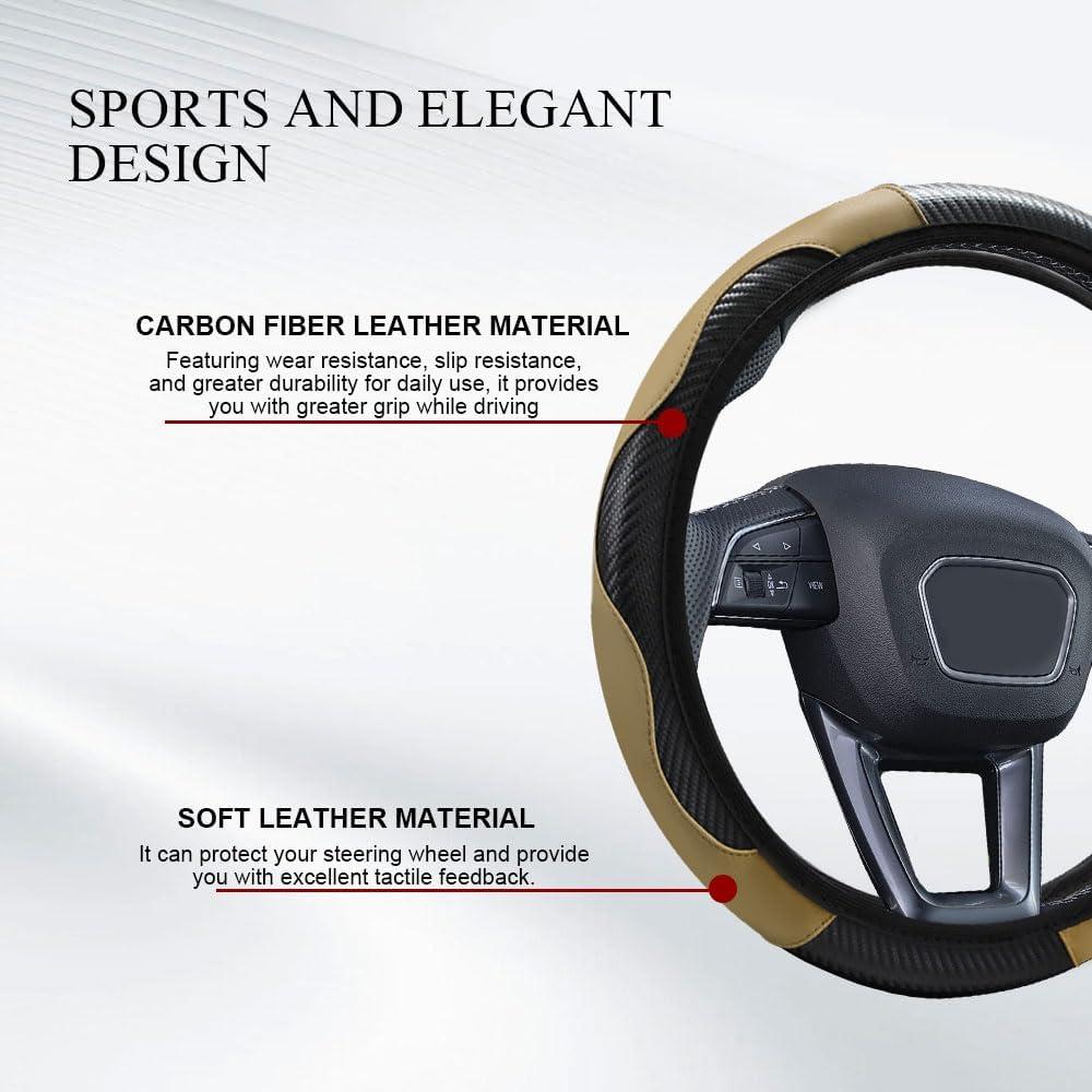 Cubierta de Volante QZTYTY 38 cm Beige Fibra de Carbono