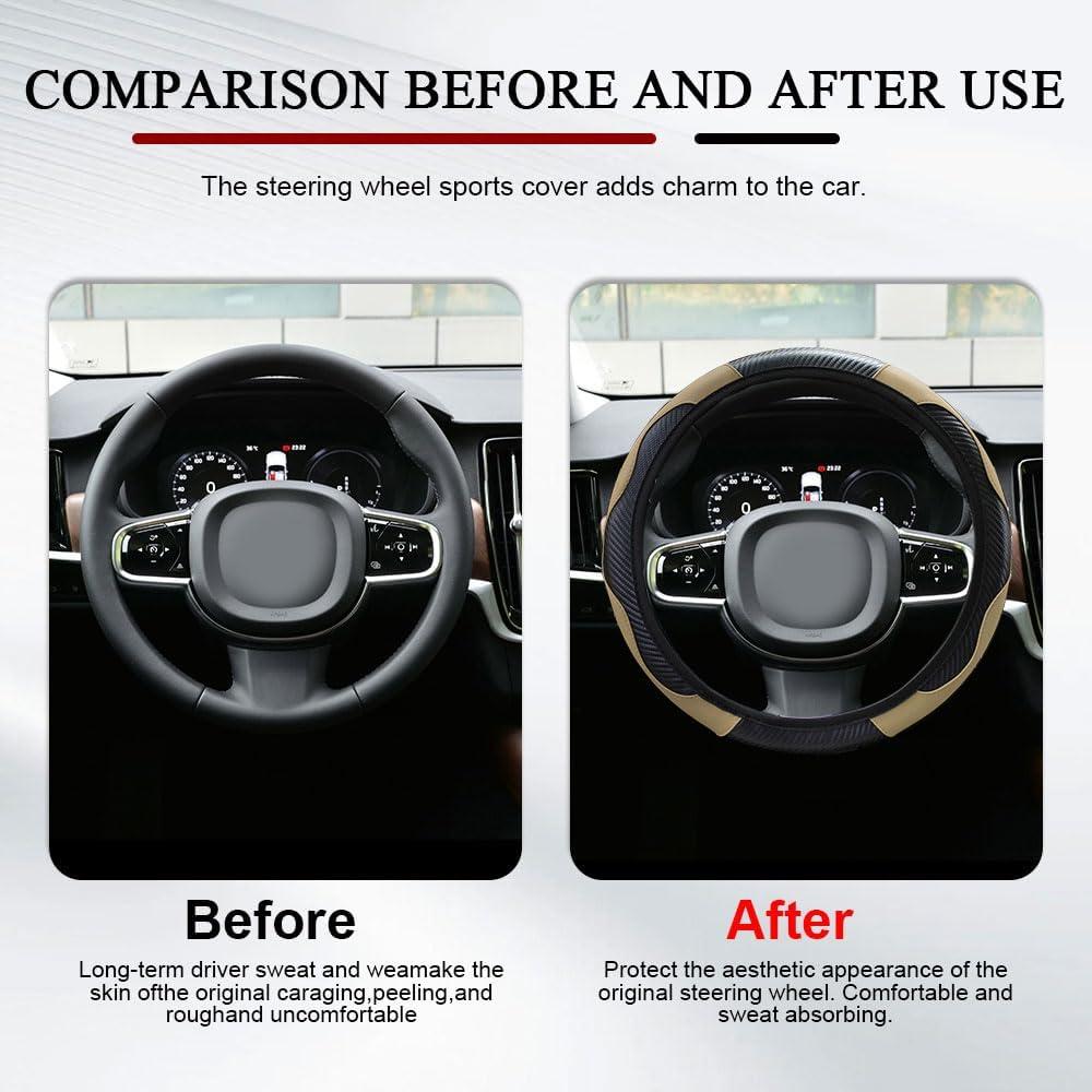 Cubierta de Volante QZTYTY 38 cm Beige Fibra de Carbono