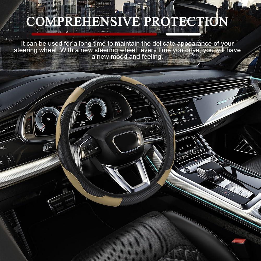 Cubierta de Volante QZTYTY 38 cm Beige Fibra de Carbono