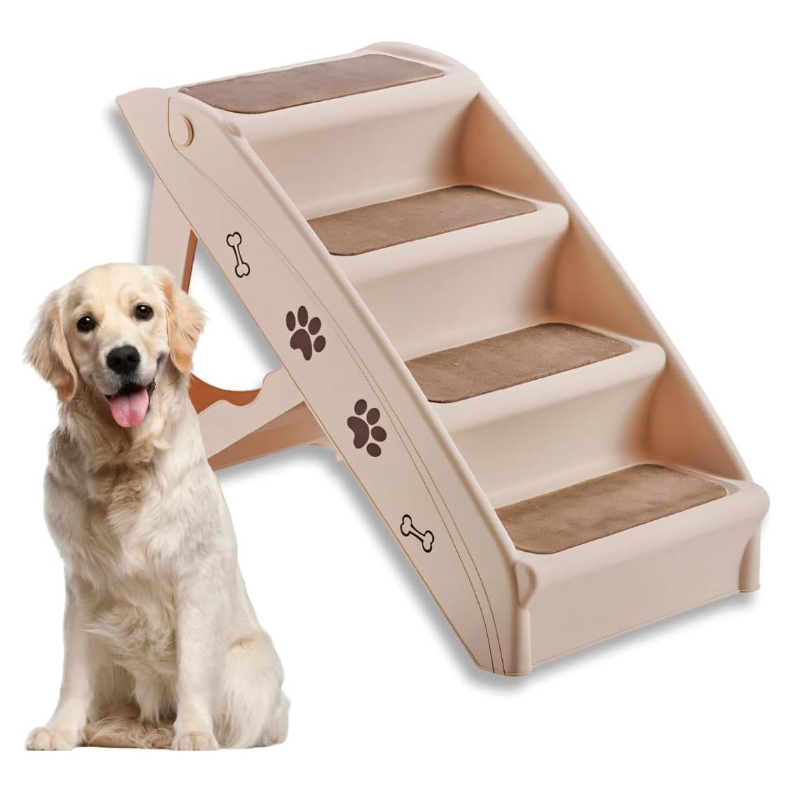 Escalera Plegable para Mascotas PET GALAXY 4 Pasos Antideslizante