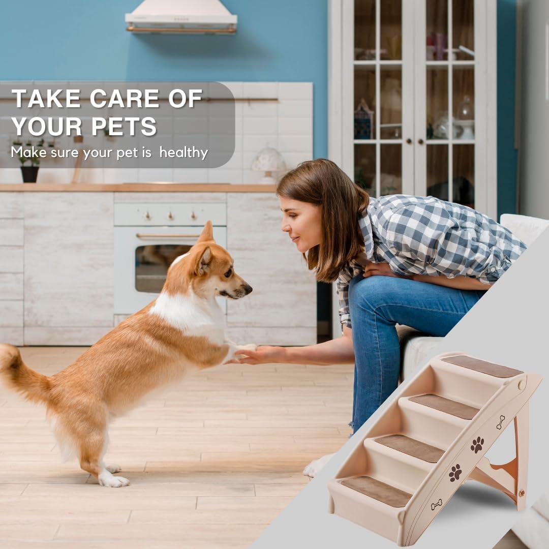 Escalera Plegable para Mascotas PET GALAXY 4 Pasos Antideslizante