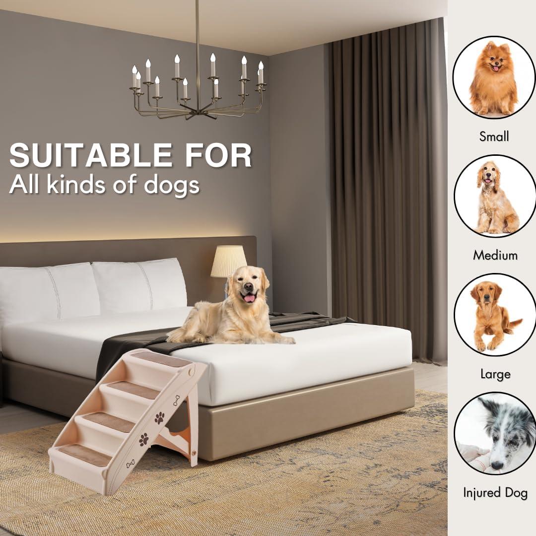 Escalera Plegable para Mascotas PET GALAXY 4 Pasos Antideslizante