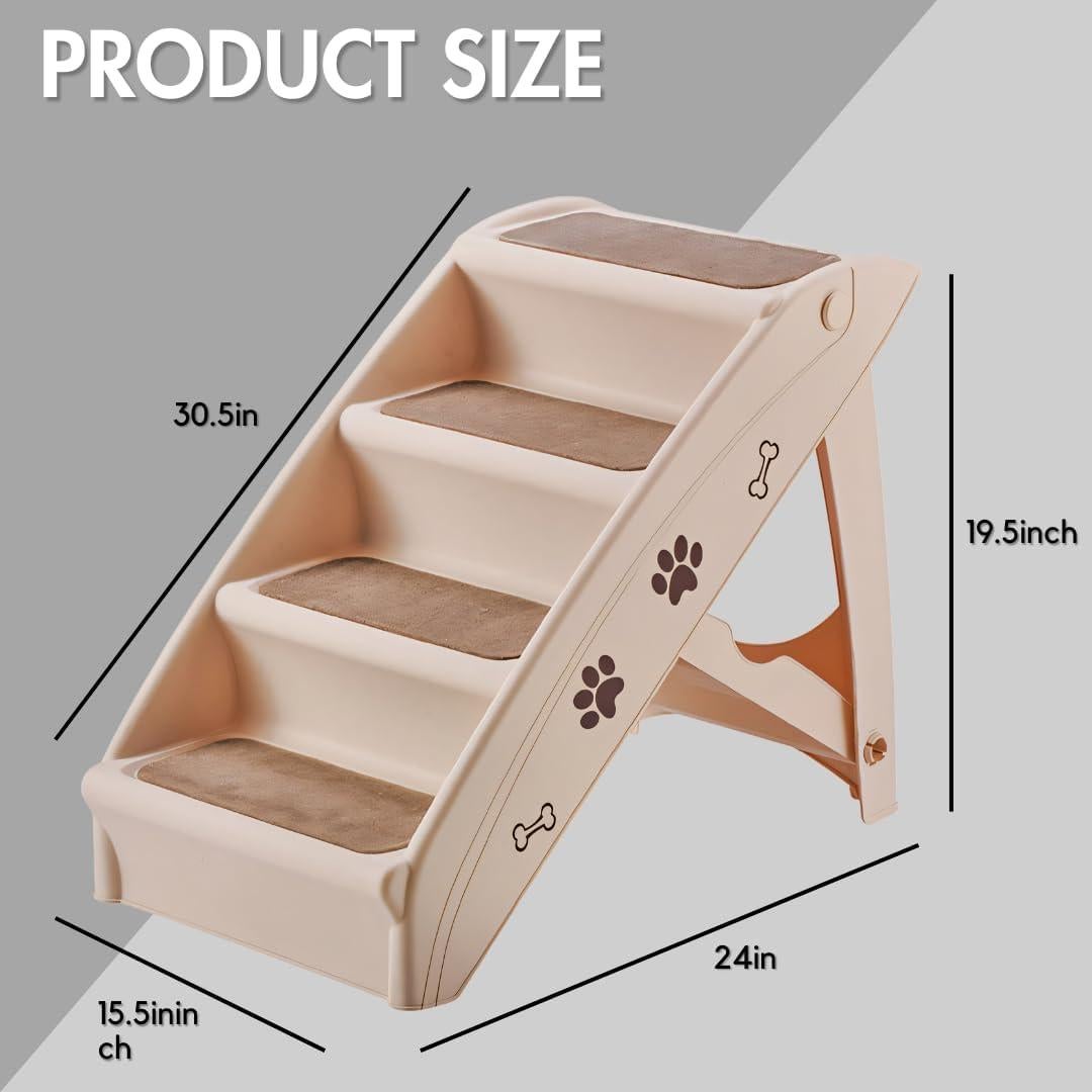 Escalera Plegable para Mascotas PET GALAXY 4 Pasos Antideslizante