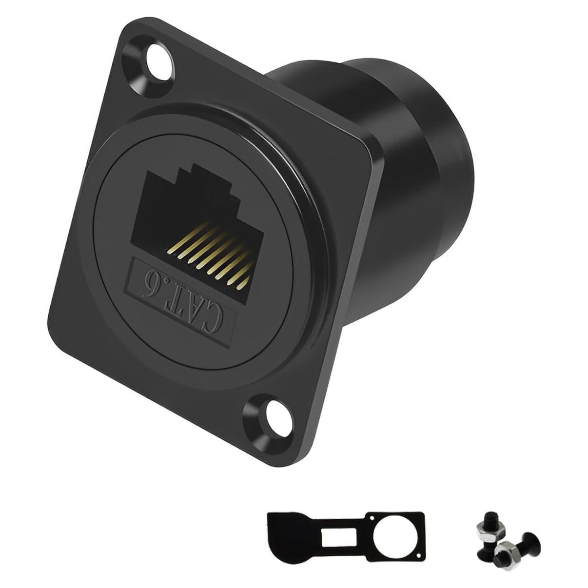 Adaptador de Montaje en Panel RJ45 Hembrado 8P8C CAT6A - YiKaiEn