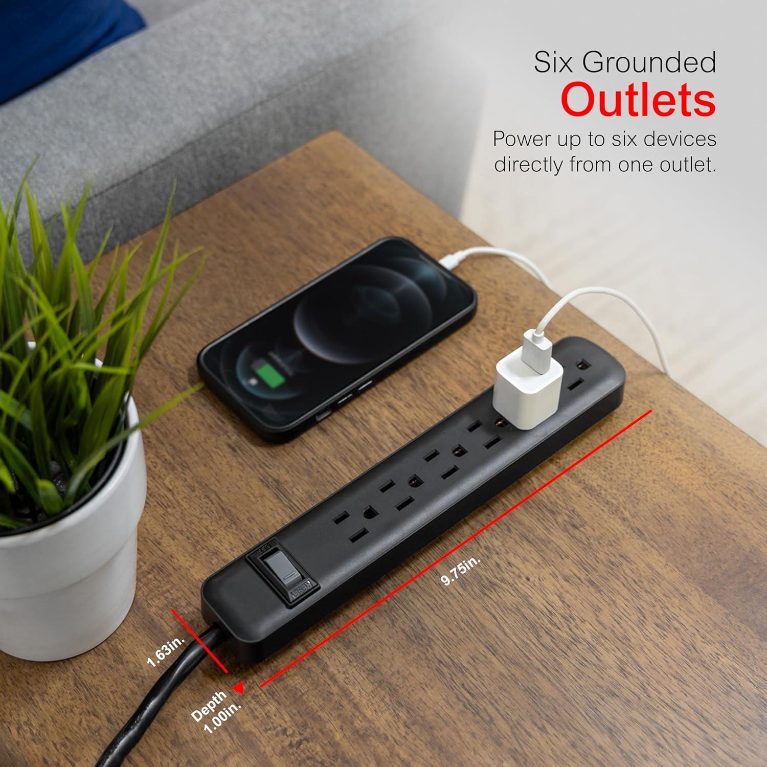 Regleta de 6 Salidas GE 1.83m con Protección y Montaje en Pared