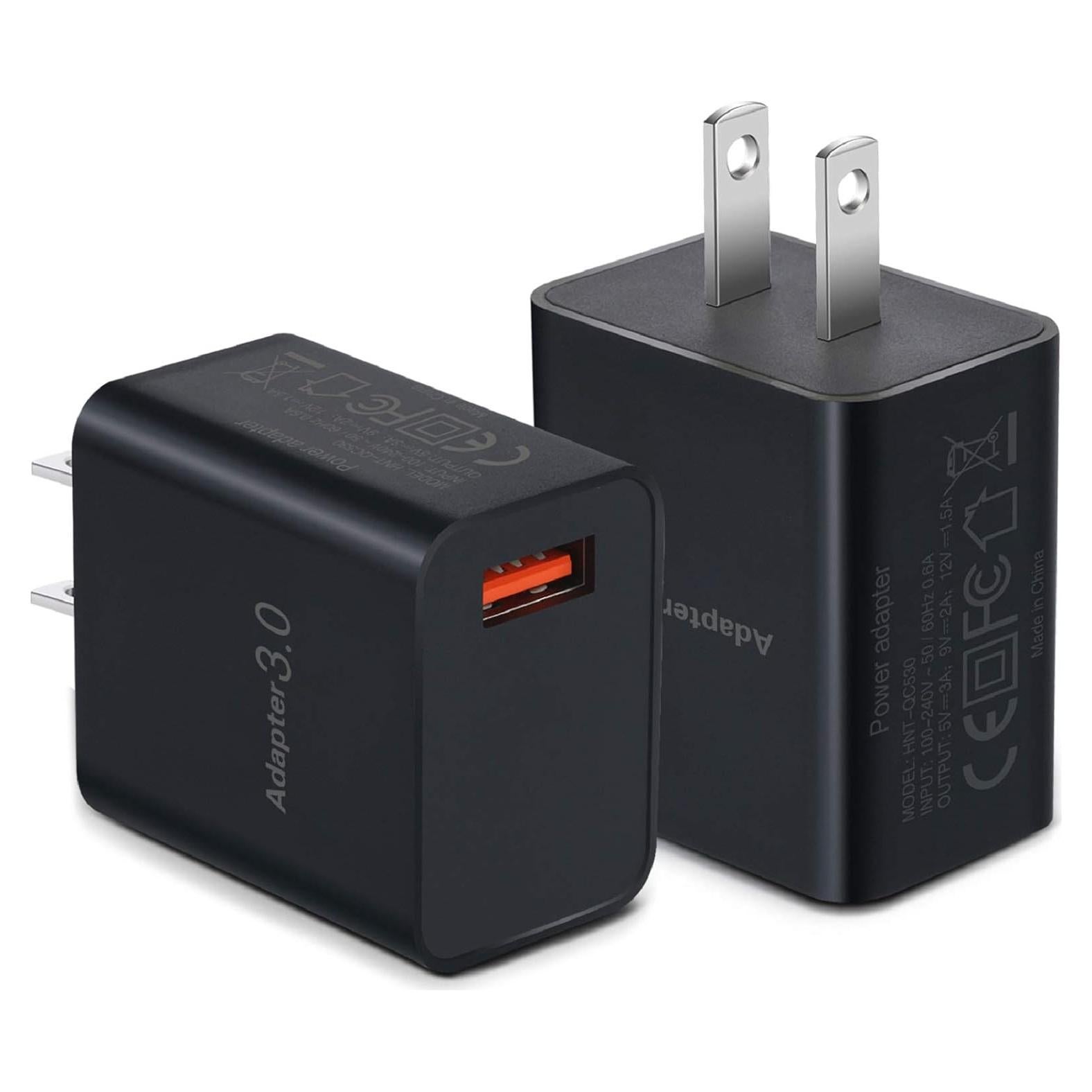 Cargador de Pared USB Besgoods 18W Carga Rápida 2-Pack