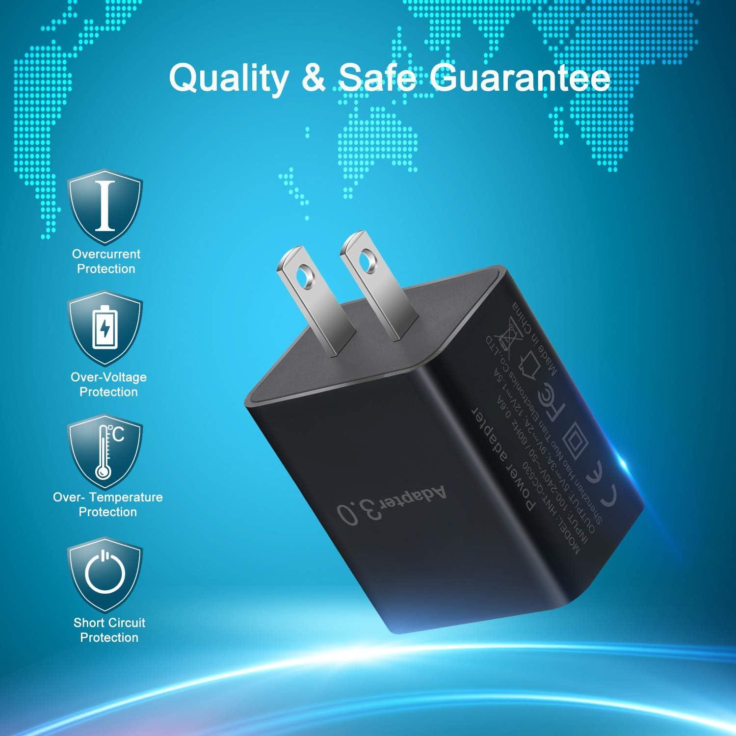 Cargador de Pared USB Besgoods 18W Carga Rápida 2-Pack