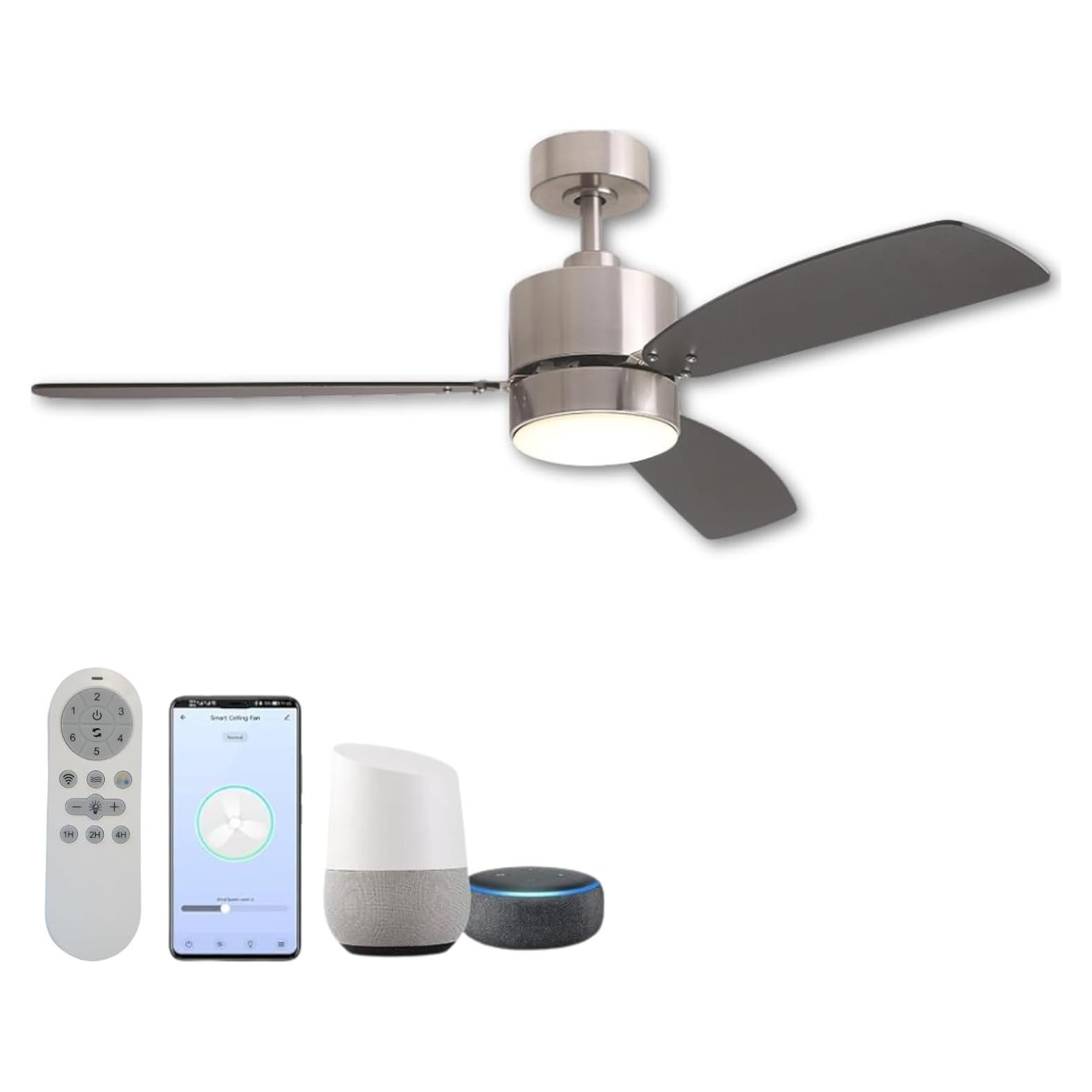 Ventilador de Techo Inteligente Lucent Fixtures Mila 132 cm con Luz