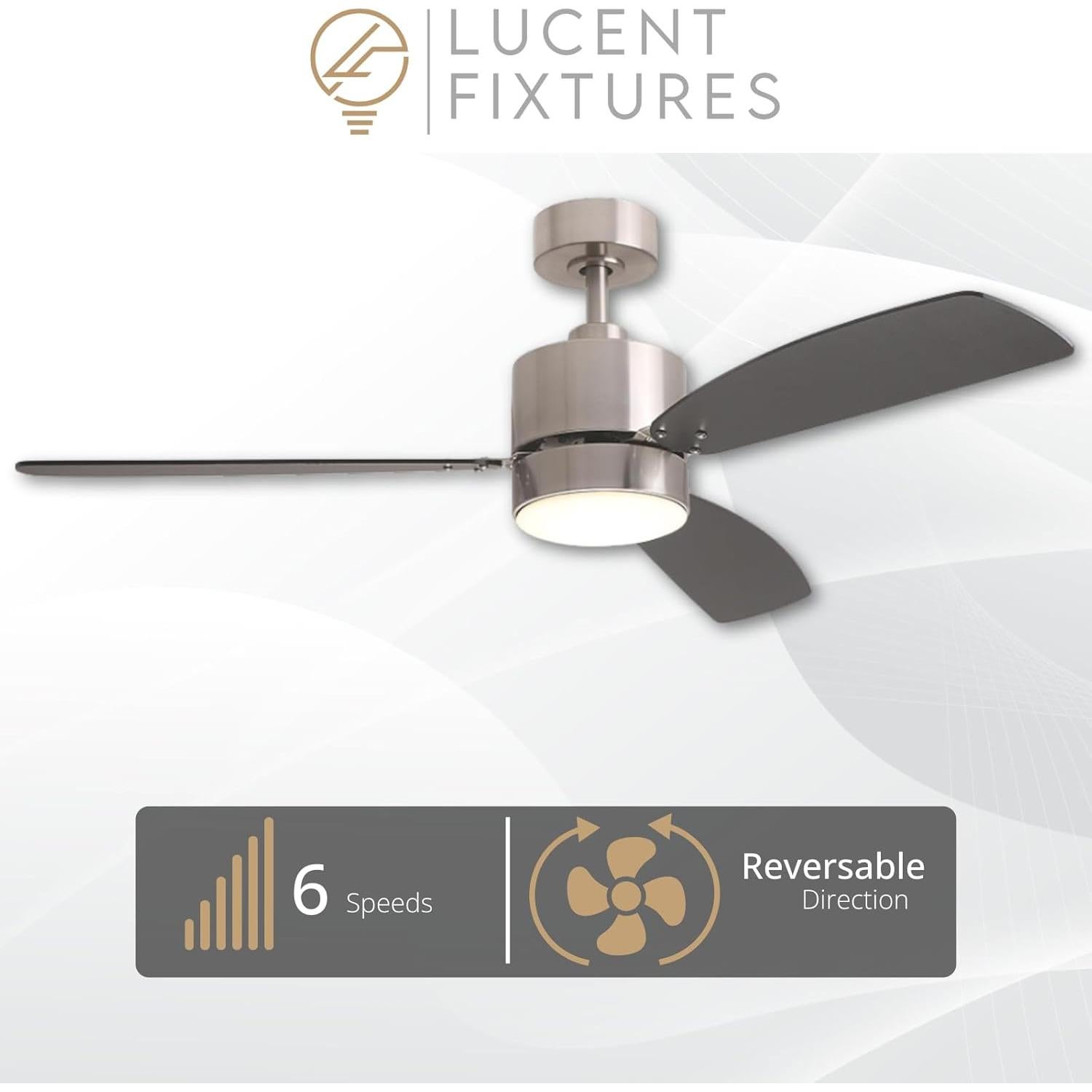 Ventilador de Techo Inteligente Lucent Fixtures Mila 132 cm con Luz