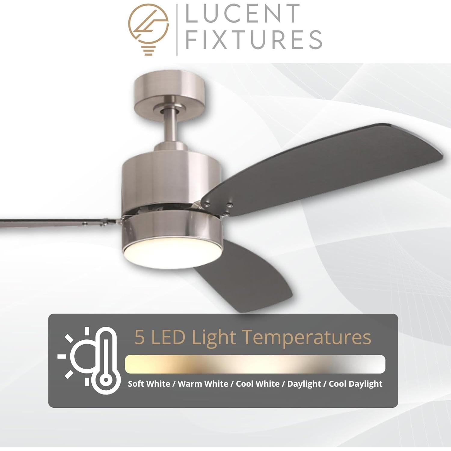 Ventilador de Techo Inteligente Lucent Fixtures Mila 132 cm con Luz