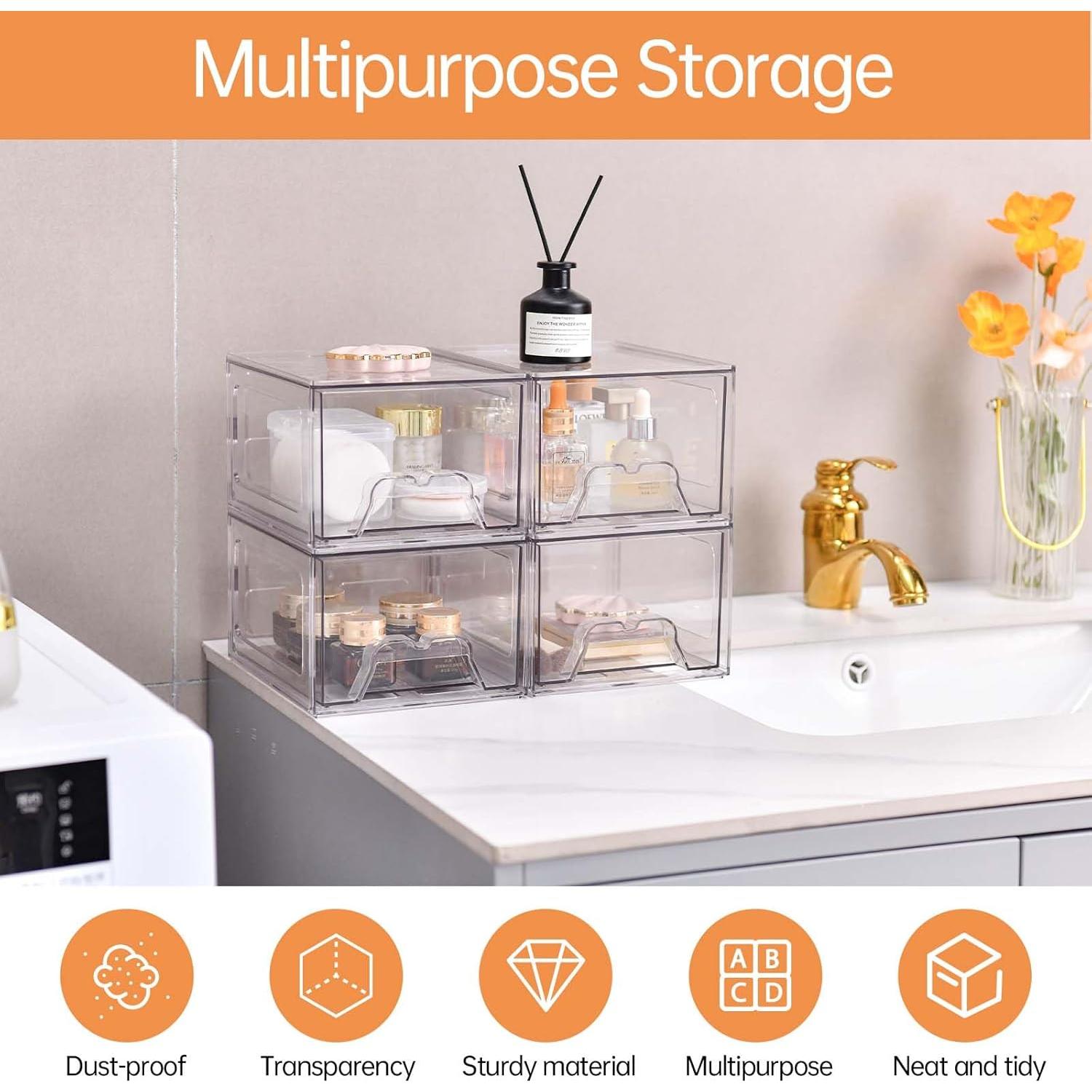 Organizadores de Maquillaje Apilables Stebopum - 4 Cajones Acrílico