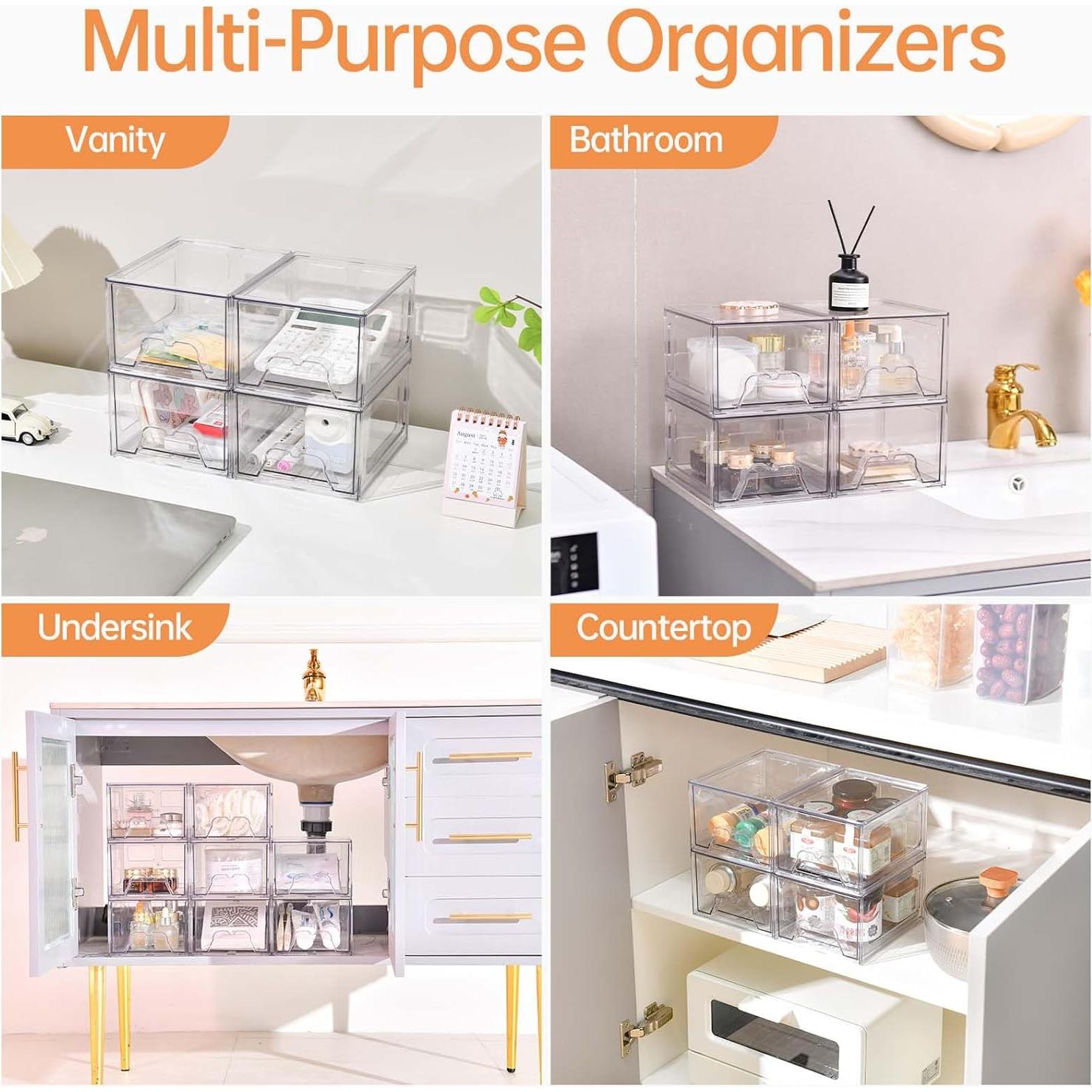 Organizadores de Maquillaje Apilables Stebopum - 4 Cajones Acrílico