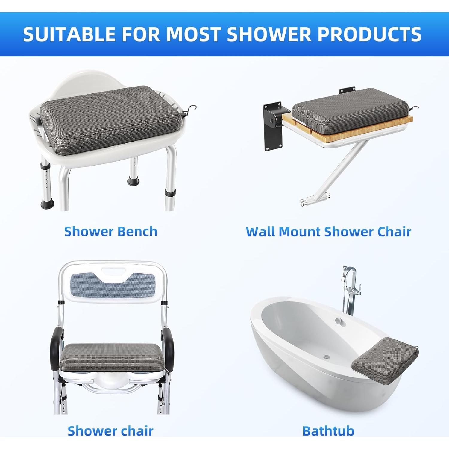 Cojín para Asiento de Ducha Fasjloctavty 40x30 cm Antideslizante