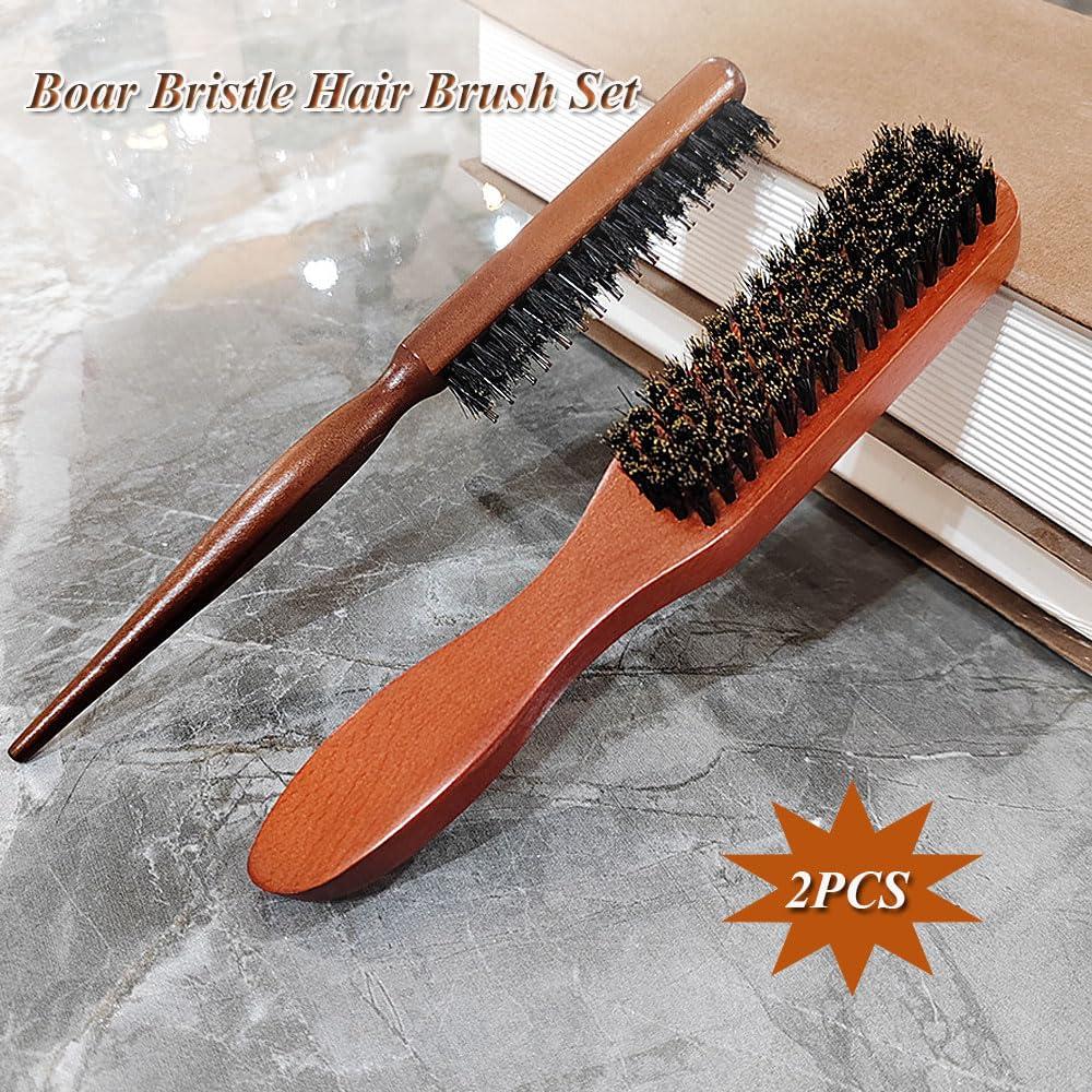 Juego de Cepillos de Cerdas de Jabalí TRUSTORIC 2 Piezas