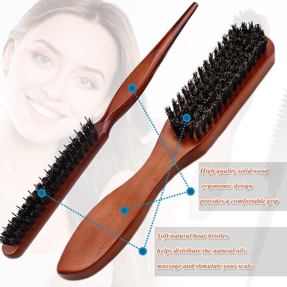 Juego de Cepillos de Cerdas de Jabalí TRUSTORIC 2 Piezas