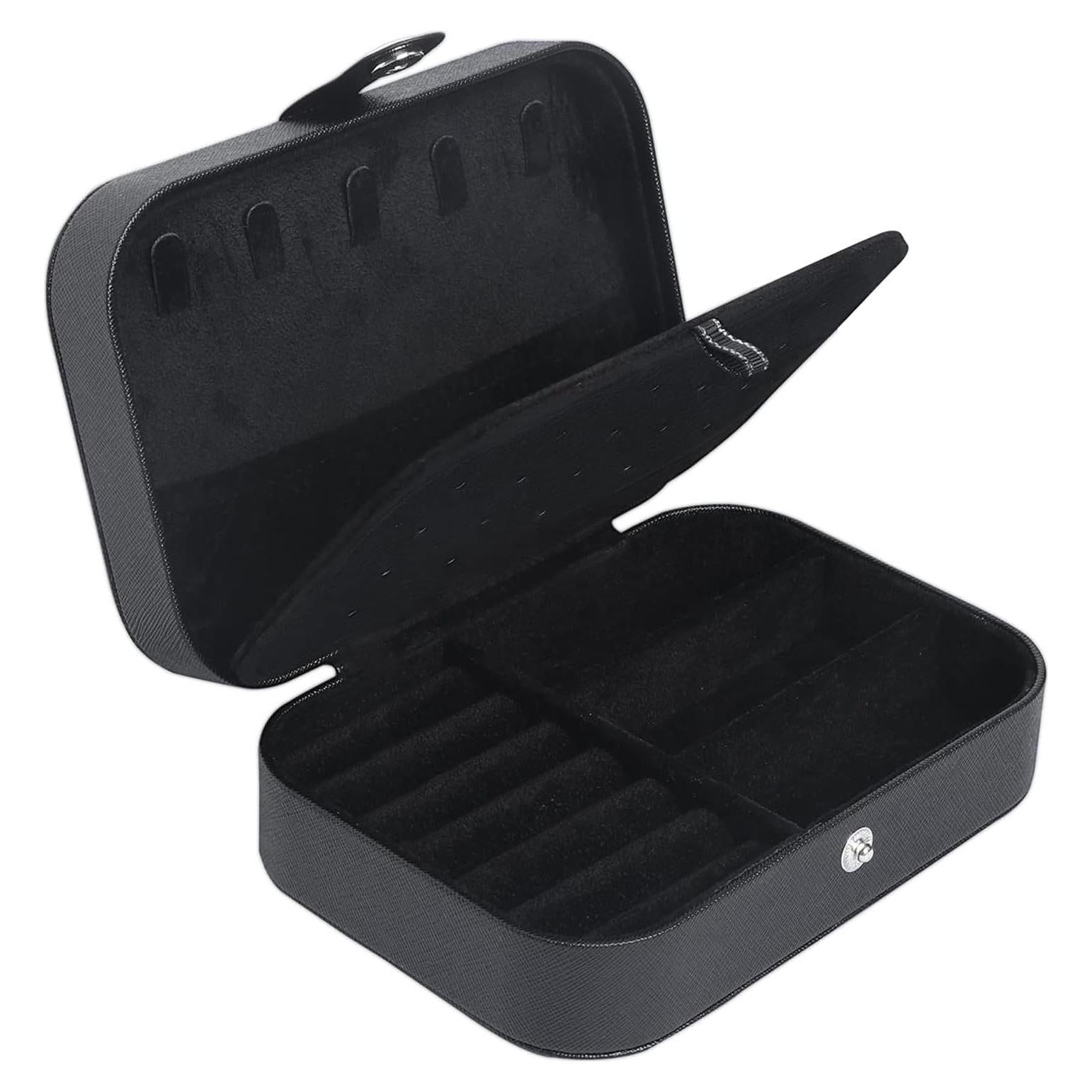 Estuche de Joyería de Viaje SLOZO Negro 2 Capas Compacto