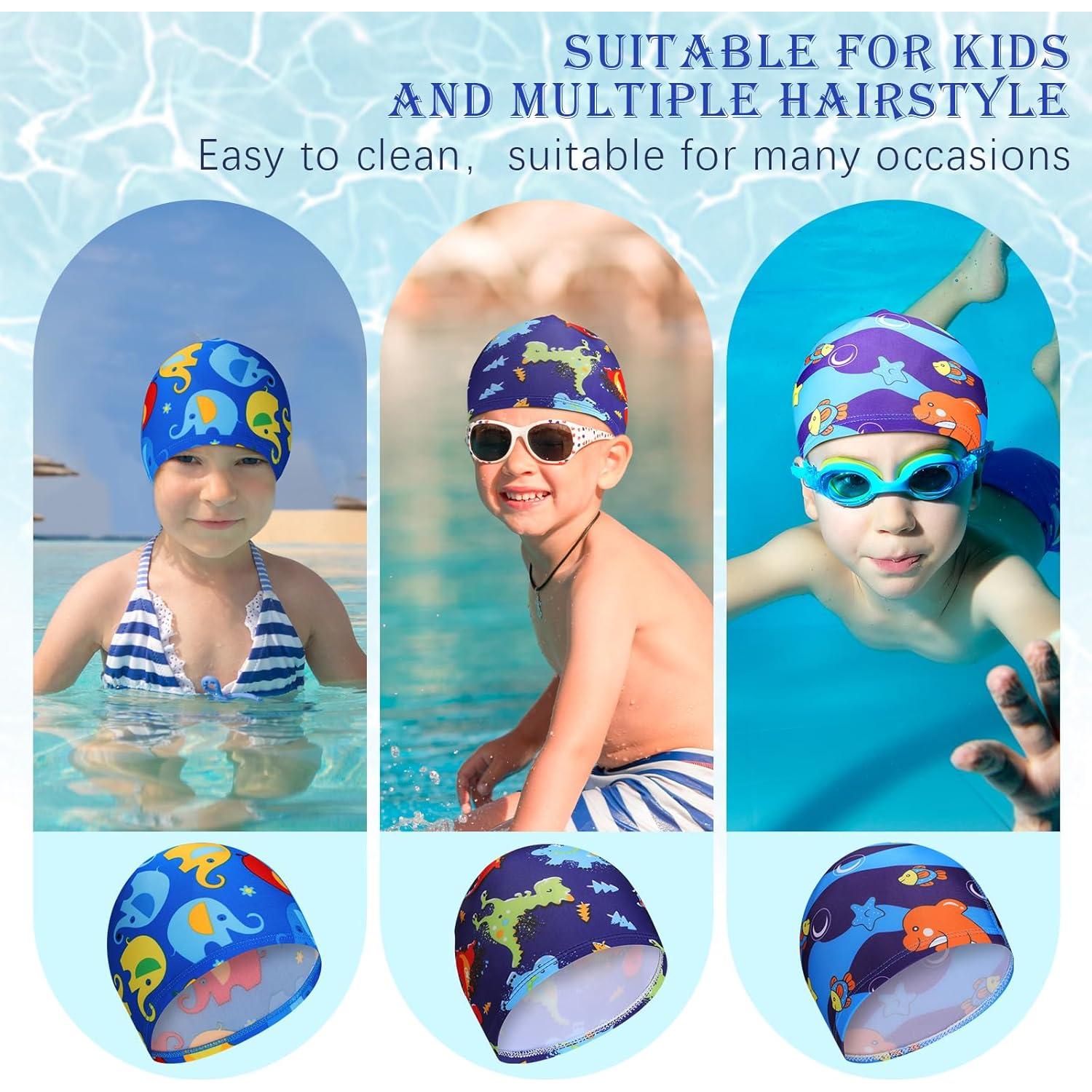 Gorras de Natación Geyoga para Niños 3 Piezas Poliester