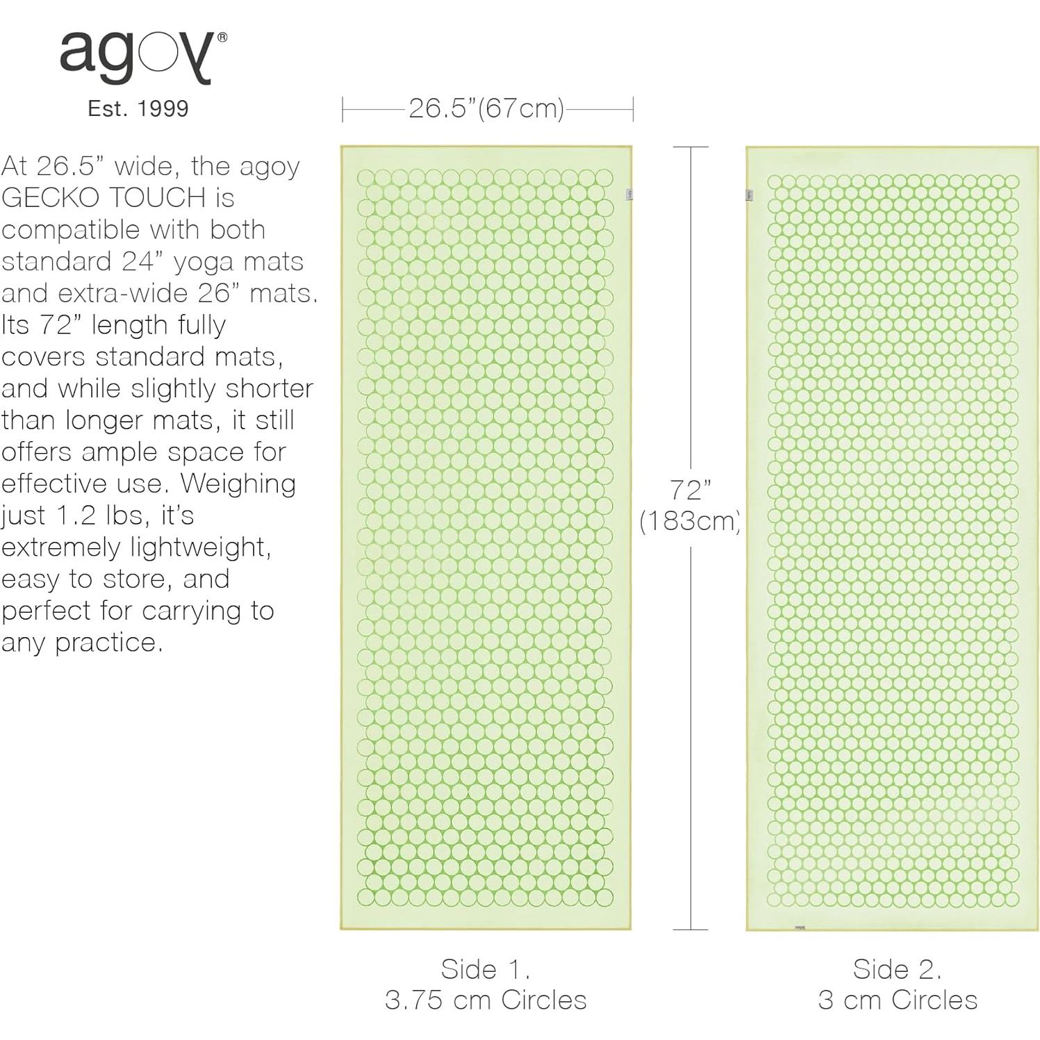 Toalla de Yoga Agoy Gecko Touch - Microfibra Antideslizante 182x67 cm