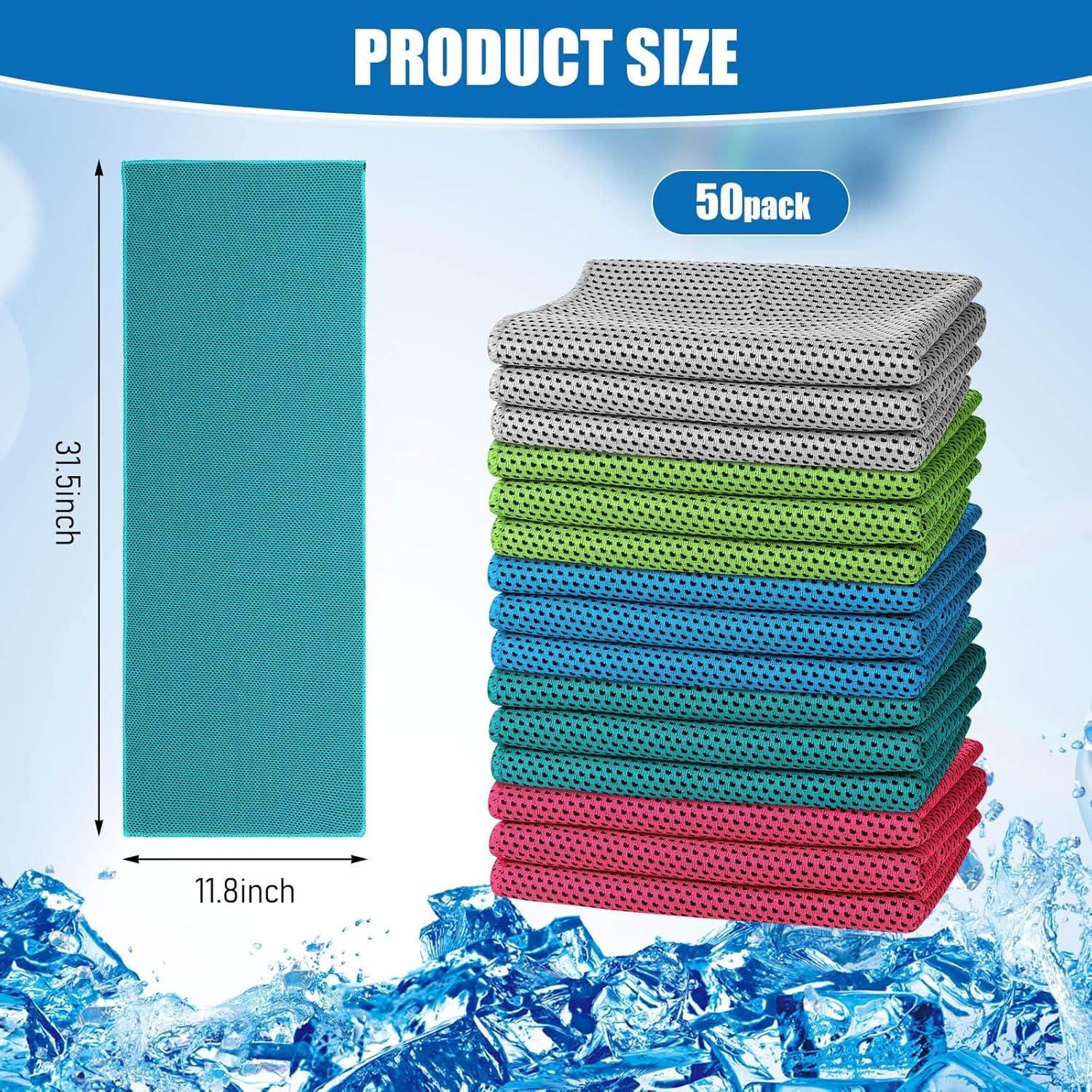 BBTO 50 Toallas Enfriadoras de Microfibra 30x80 cm - Colores Brillantes