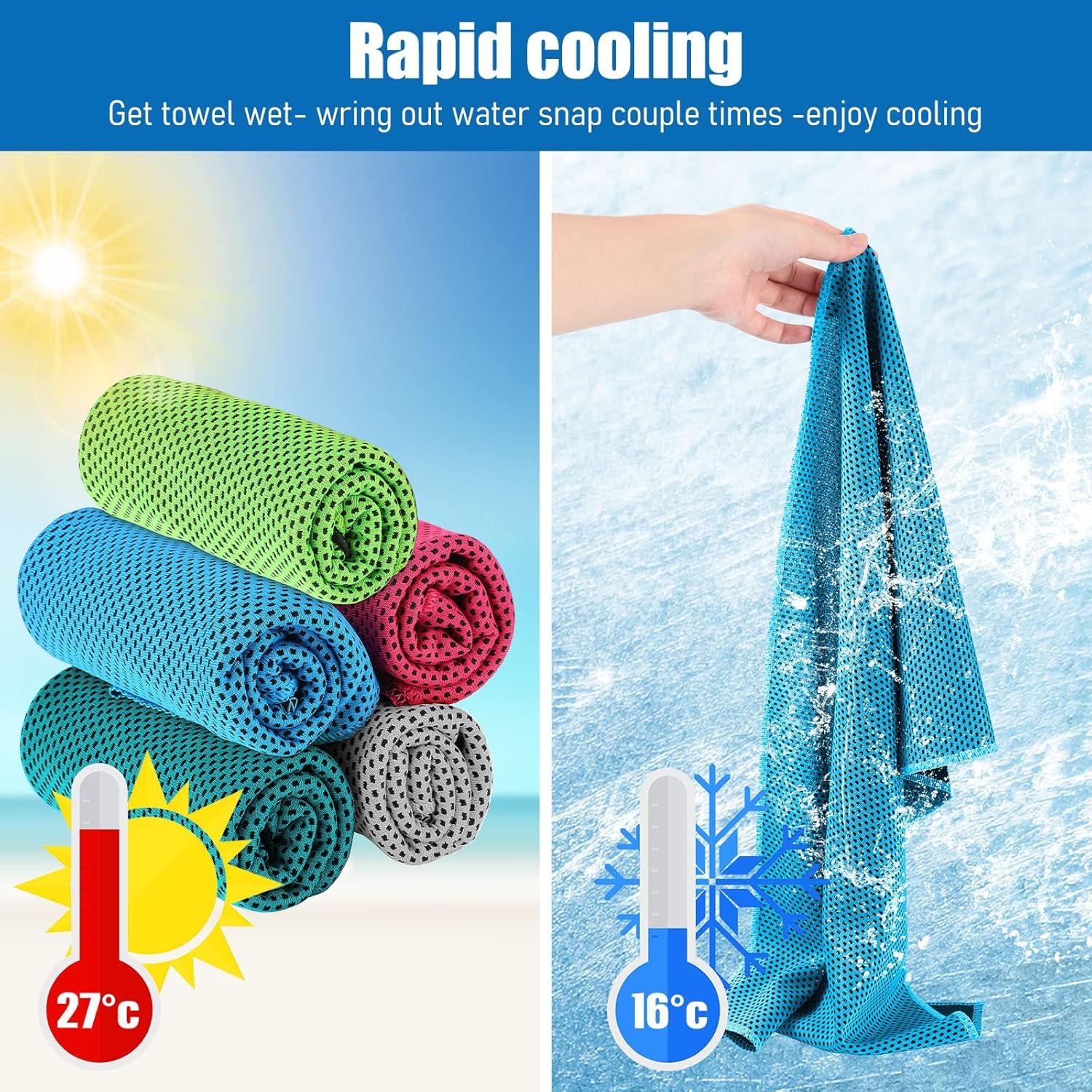 BBTO 50 Toallas Enfriadoras de Microfibra 30x80 cm - Colores Brillantes