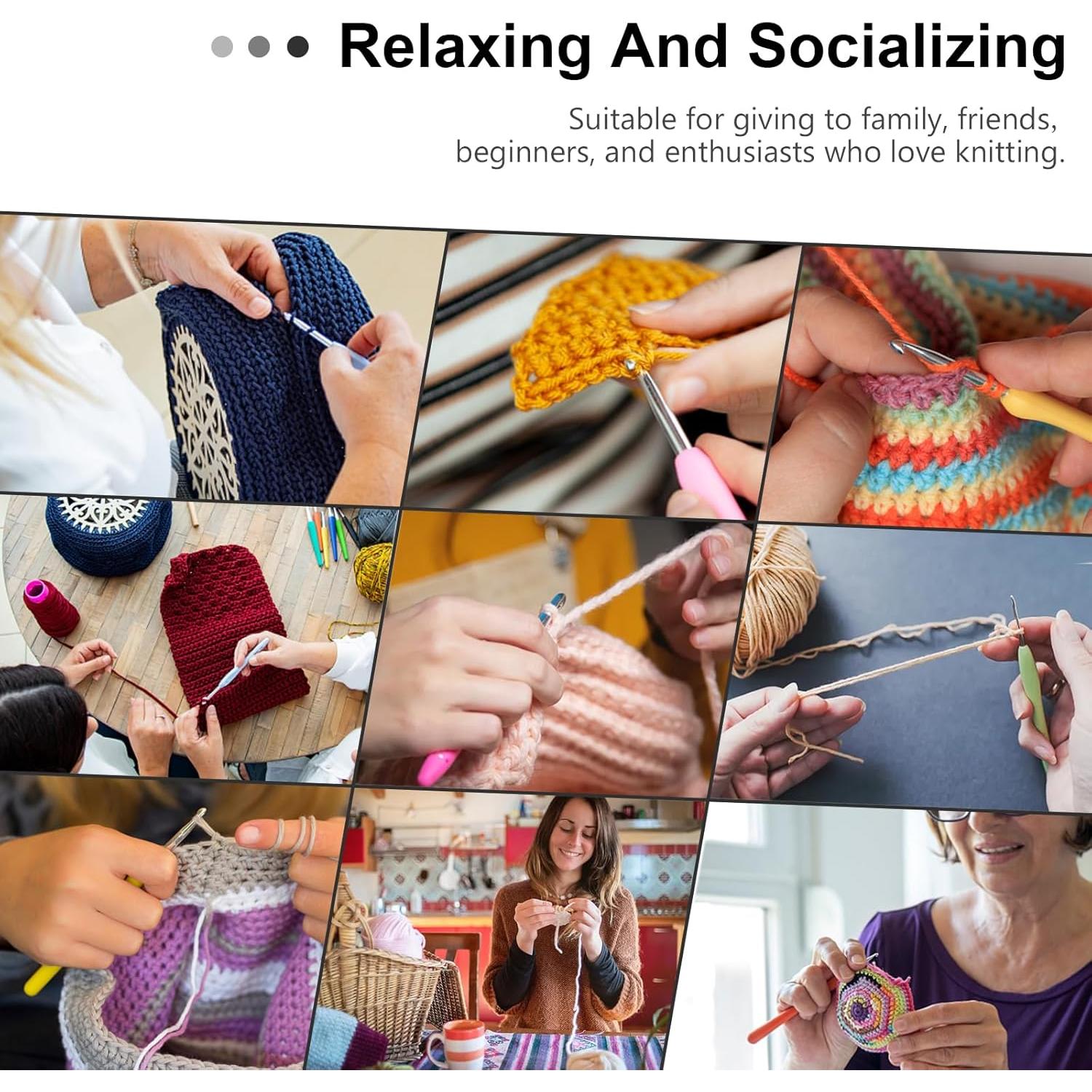 Set de Ganchillos Ergonómicos NaoShiro 14 Tamaños 2mm-10mm Rosa