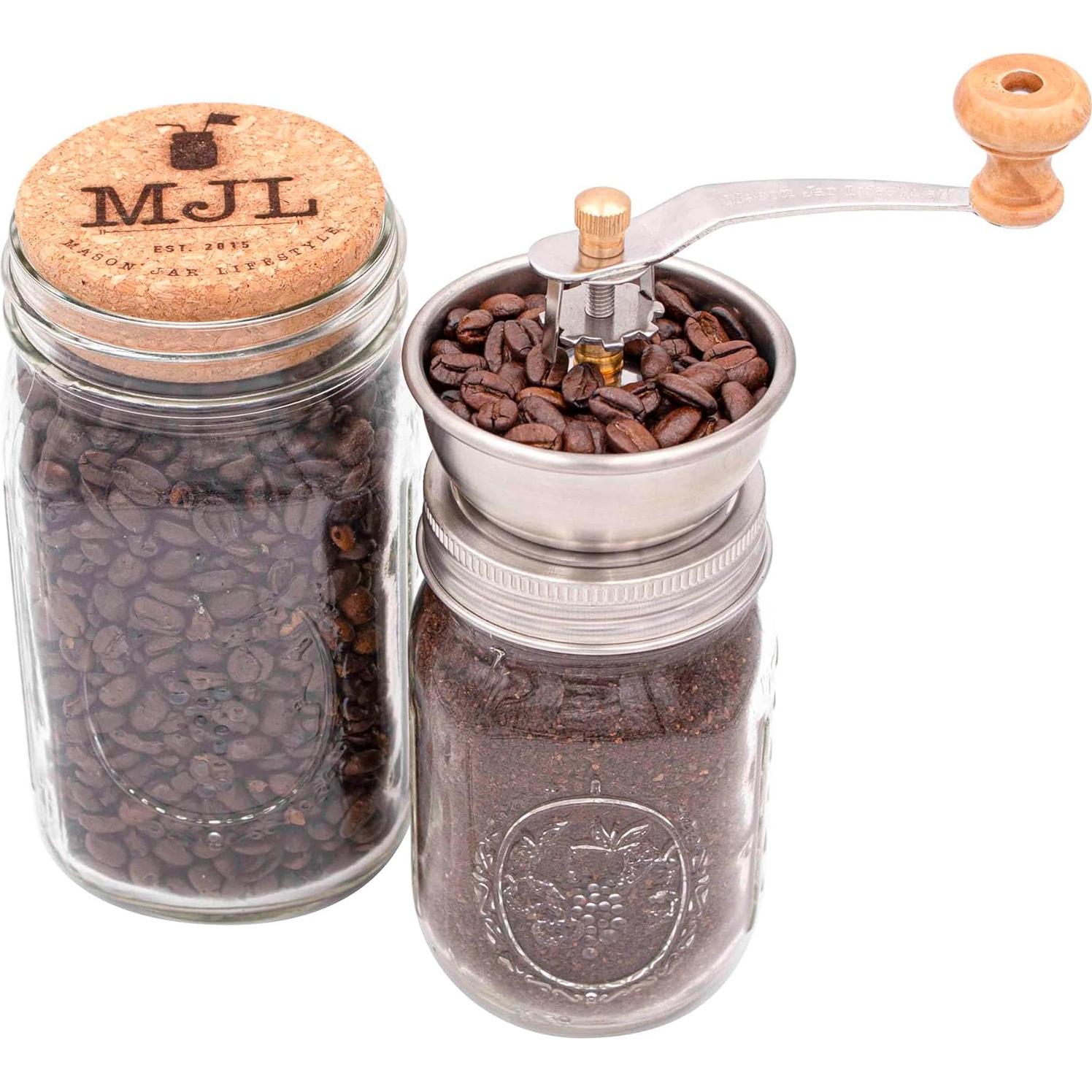 Molinillo de Café Manual Mason Jar Lifestyle - Acero Inoxidable