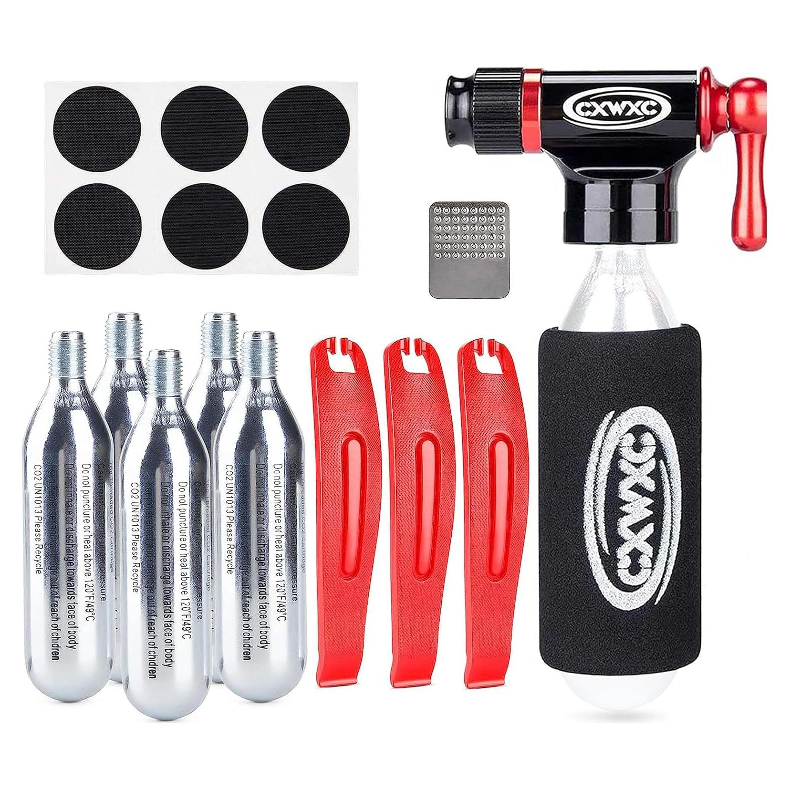 Kit Inflador CO2 Kadacha 5 Cartuchos 16g Válvula Presta/Schrader