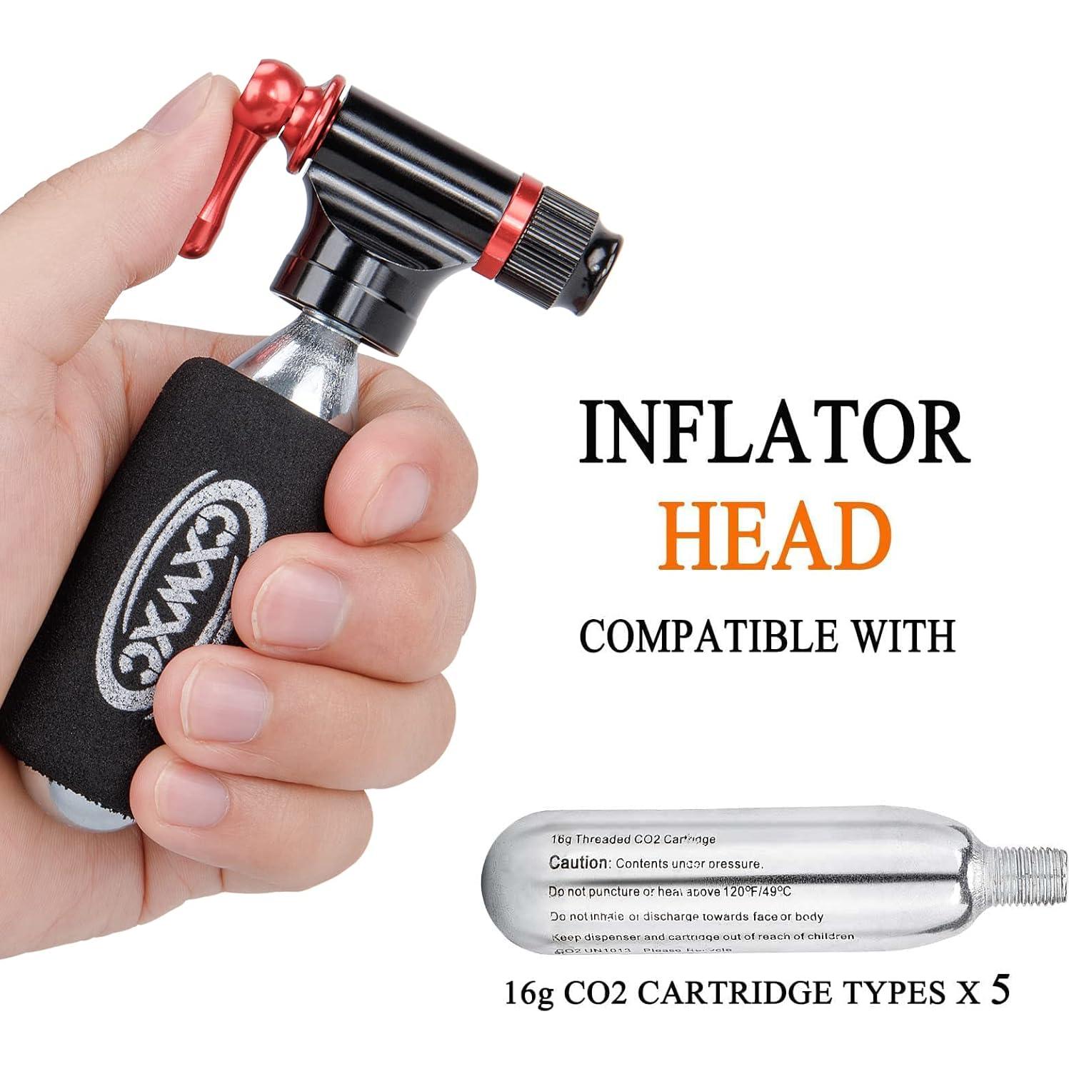 Kit Inflador CO2 Kadacha 5 Cartuchos 16g Válvula Presta/Schrader