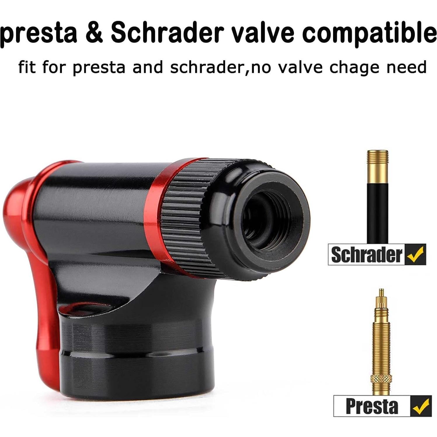 Kit Inflador CO2 Kadacha 5 Cartuchos 16g Válvula Presta/Schrader