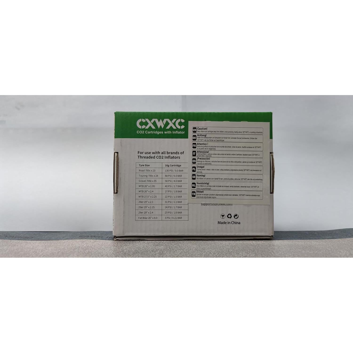 Kit Inflador CO2 Kadacha 5 Cartuchos 16g Válvula Presta/Schrader