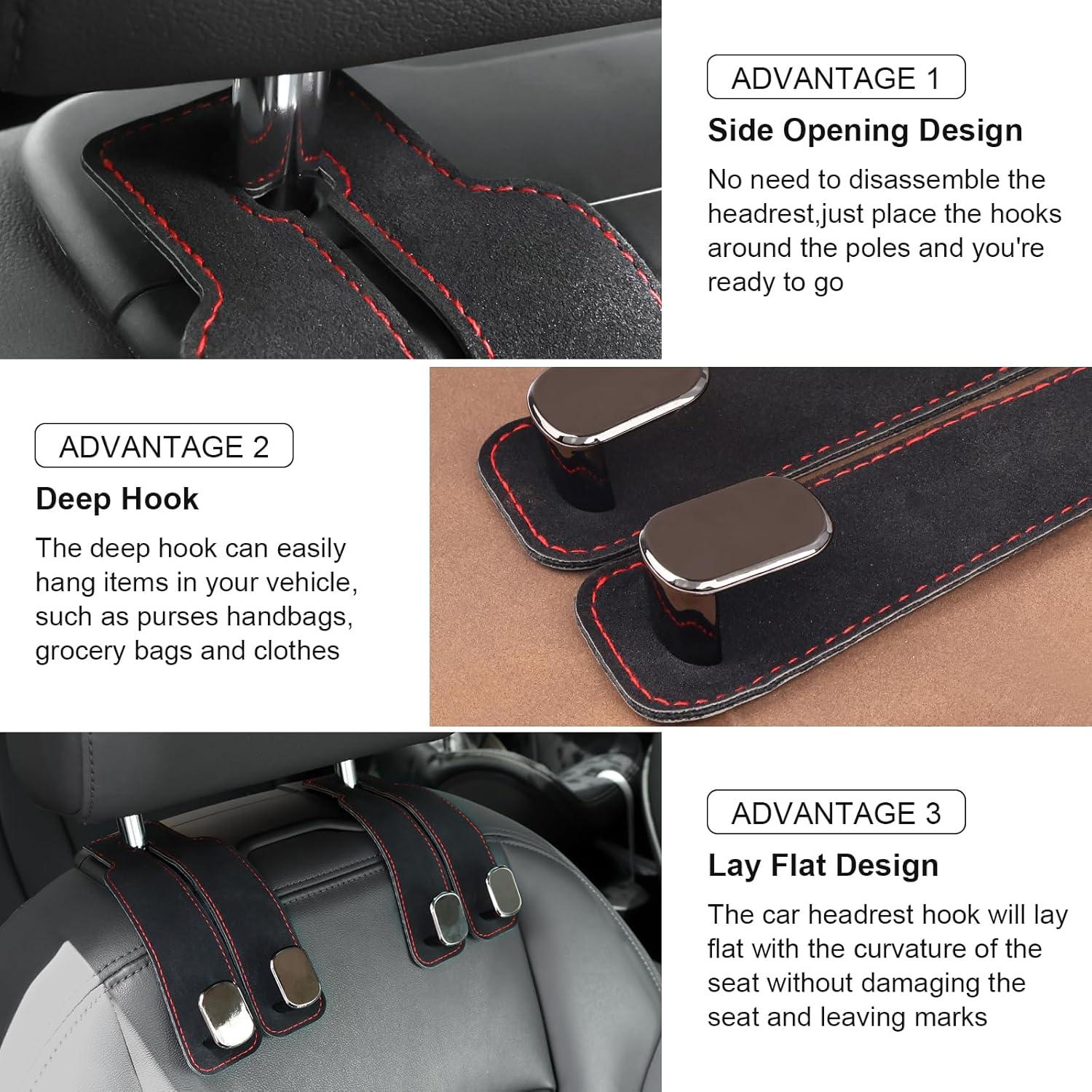 Ganchos para reposacabezas TXROMTZ - Soporte para bolso Negro