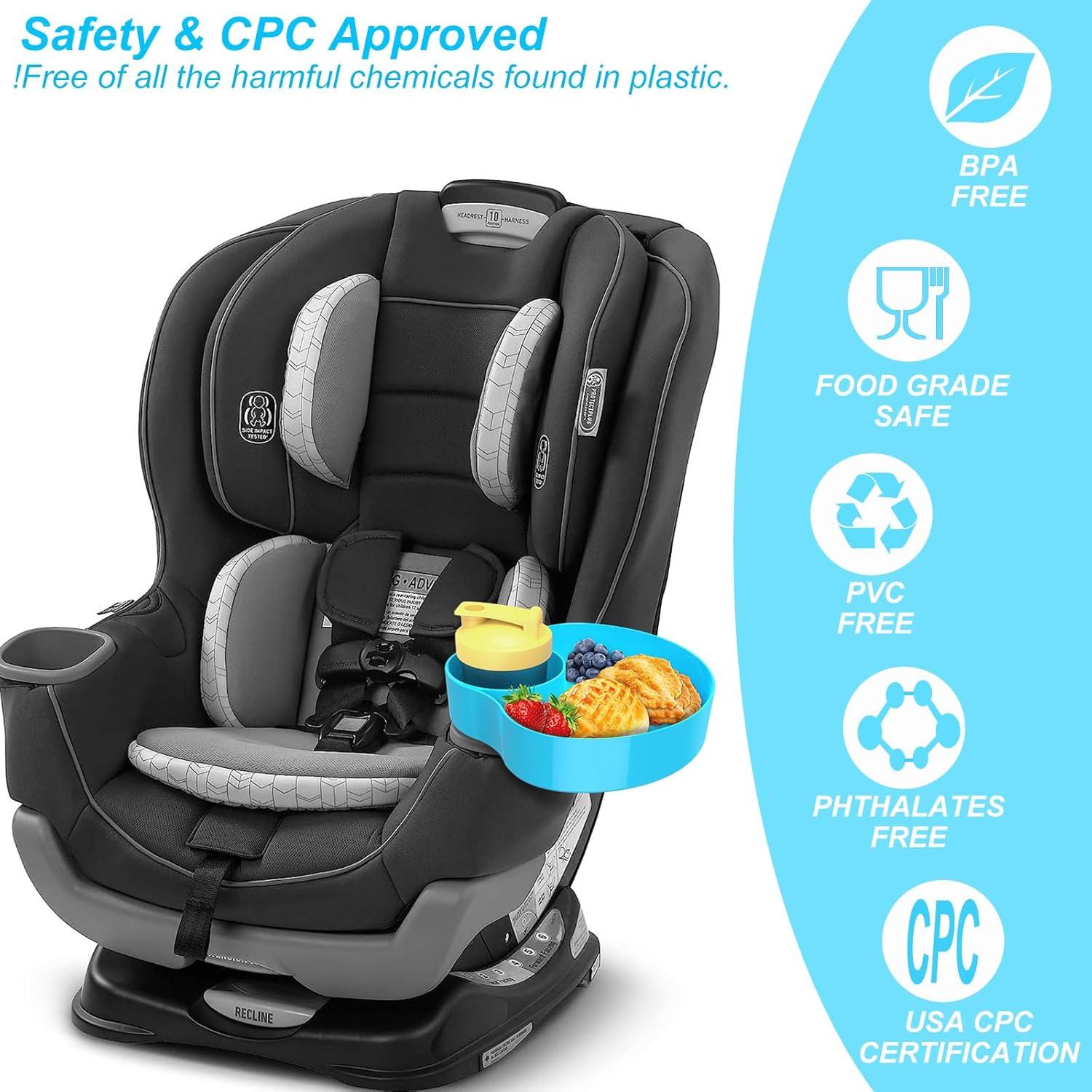 Bandeja de Snacks para Auto OMYPOTT Azul y Gris, 2PCS