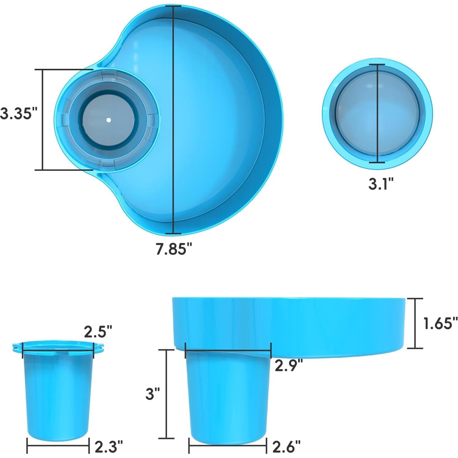 Bandeja de Snacks para Auto OMYPOTT Azul y Gris, 2PCS
