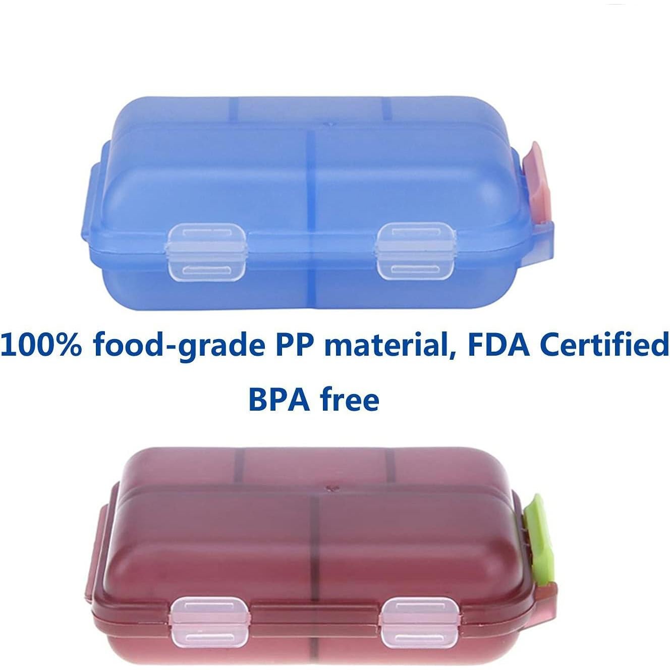 Estuche para Pastillas YEEHO 2 Paquetes 10 Compartimentos Azul Chocolate