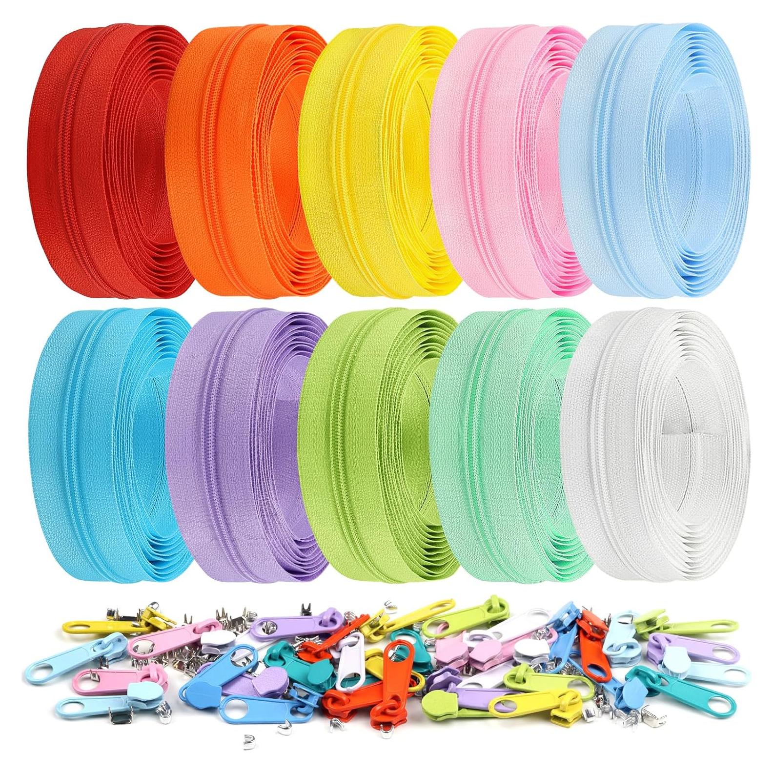 Cremalleras de Costura DOITEM 31 Yardas 10 Colores Nylon