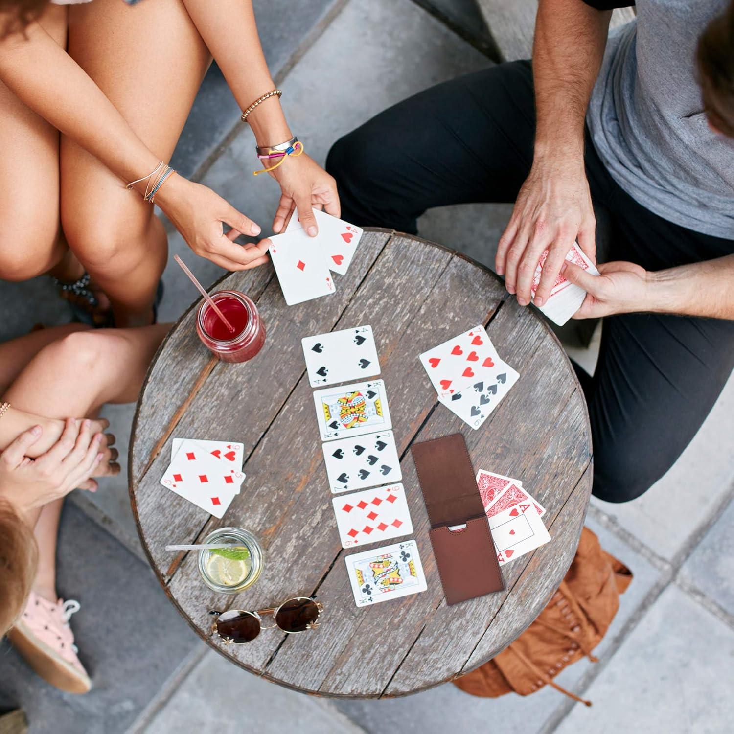 Estuche de Cartas de Piel Luck Lab - Cierre Magnético, Marrón