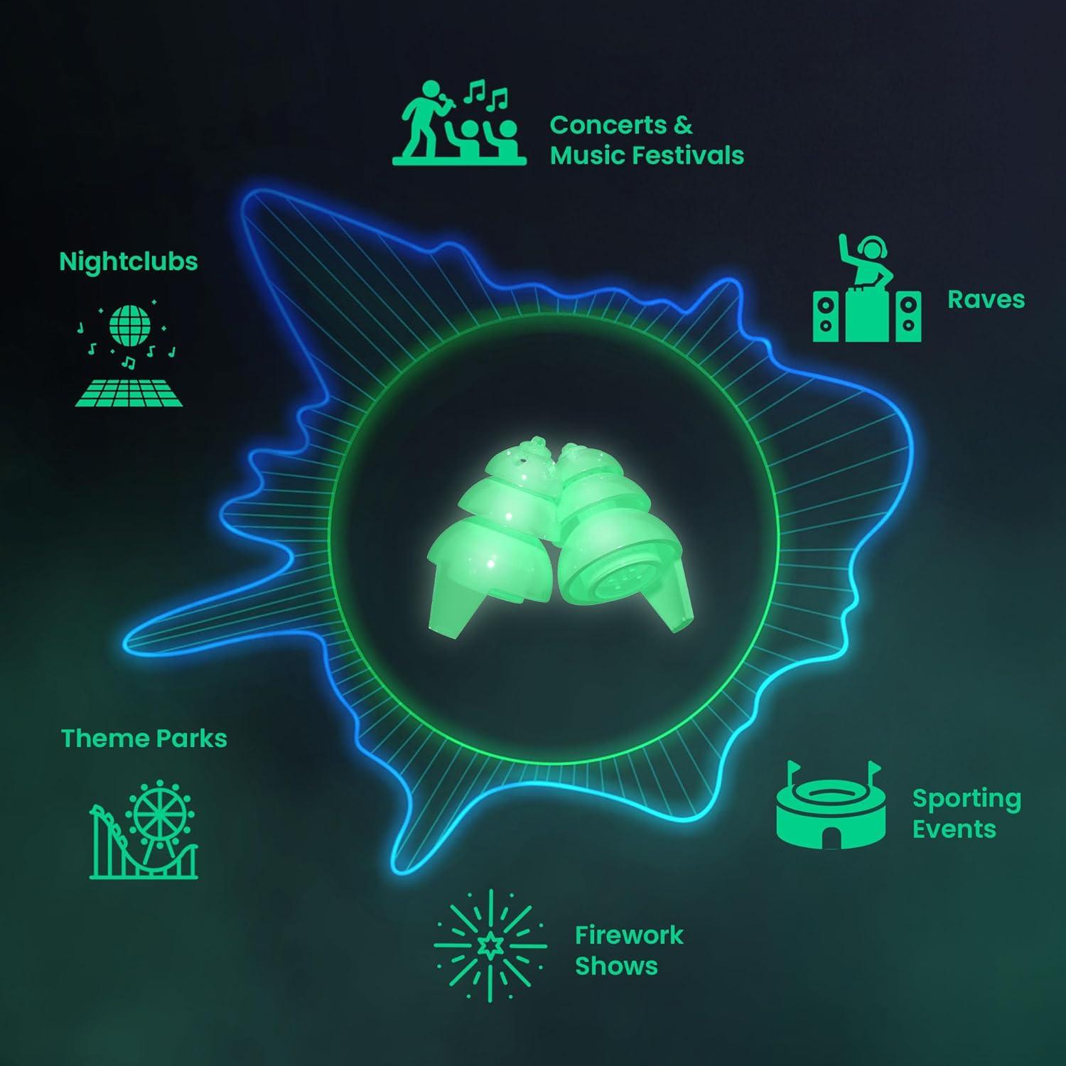 Tapones para Oídos Eargasm Smaller Ears - Brillan en la Oscuridad